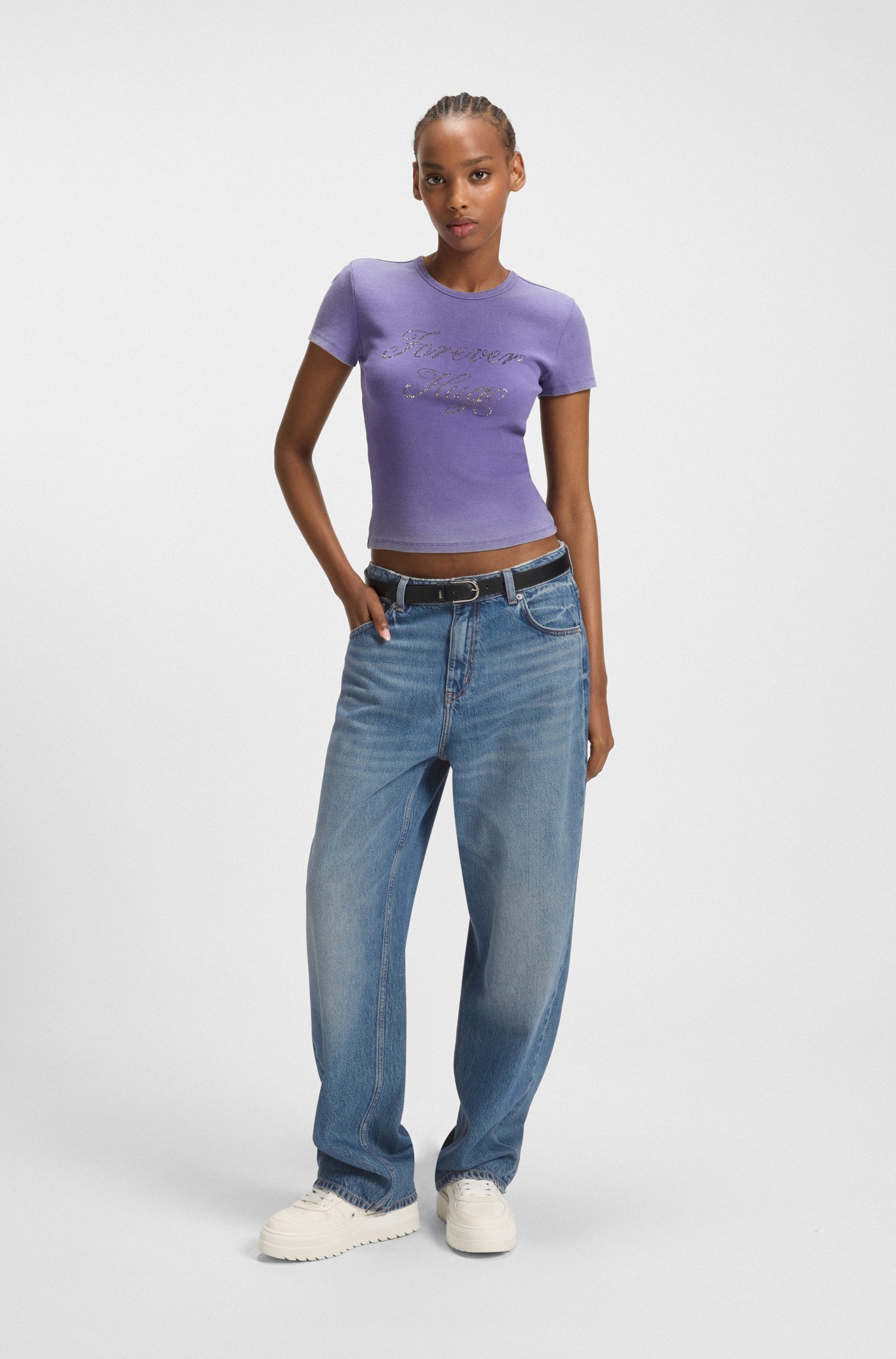 Thumbnail - HUGO Blue 5-Pocket-Jeans "Leni" Loose Fit Baggy Jeans Wide Leg Low to Mid Waist