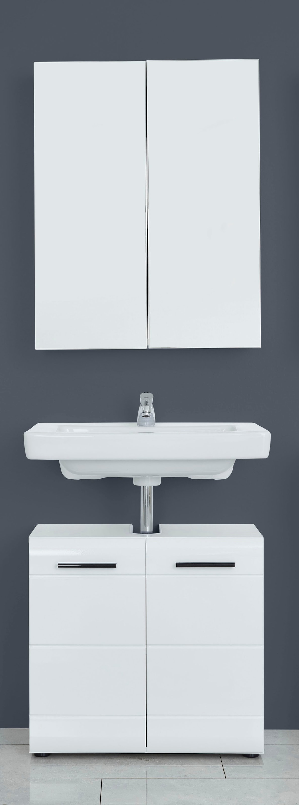 INOSIGN Badmöbel-Set »Sovana«, (Set, 2 St.), Badezimmermöbel Waschtisch und Spiegelschrank mit verstellbaren Böden