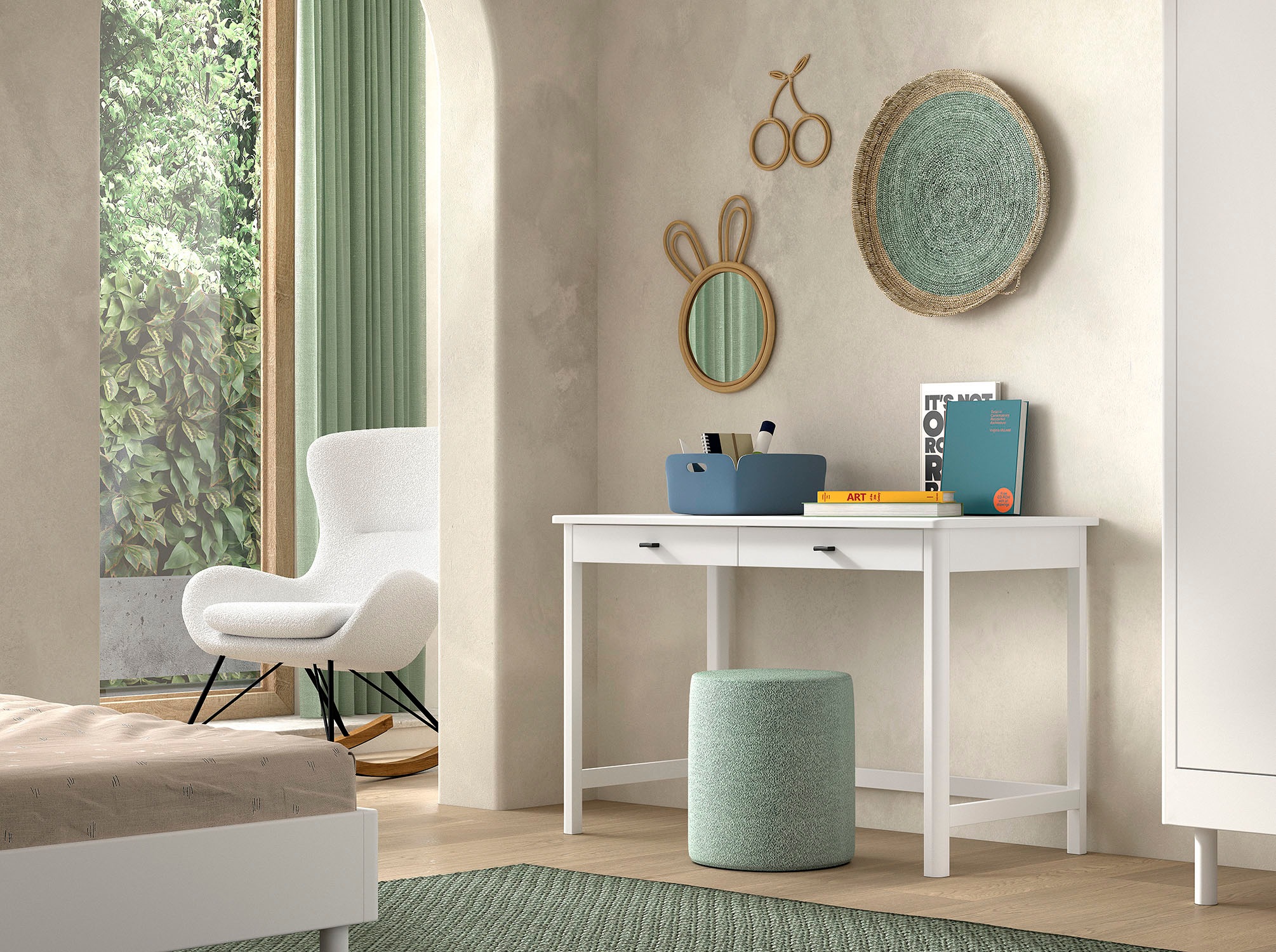 Home affaire Schreibtisch »Schreibtisch Forrest aus Massivholz, Made in Europe, zeitloses Design«, (B/H/T ca. 120x77x60 cm, in zwei Ausführungen erhältlich,), mit 2 Schubladen (Soft-Close), stabil und standfest gebaut