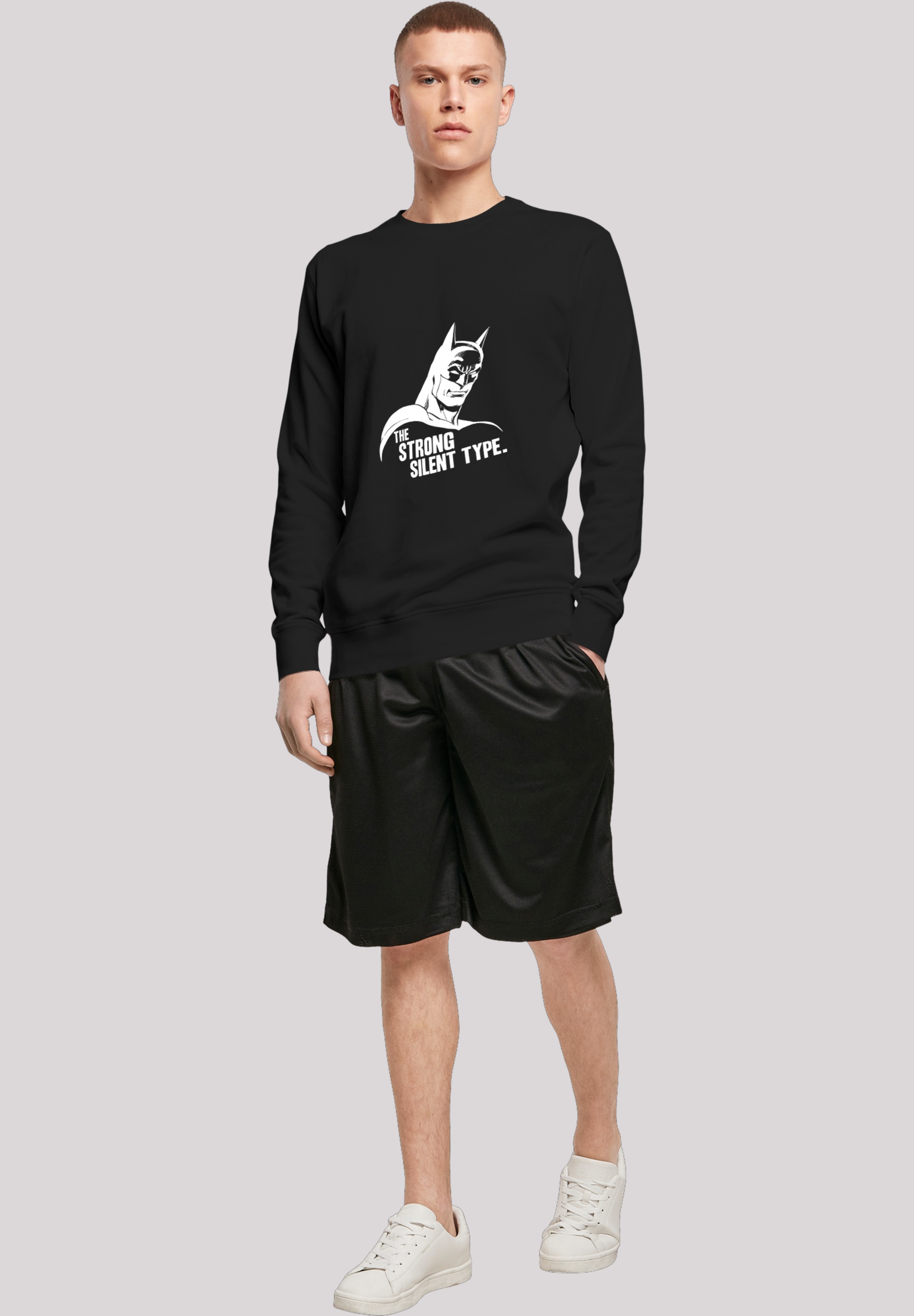 F4NT4STIC Rundhalspullover »F4NT4STIC Herren Batman Strong Silent with Light Crew sweatshirt«, (1 tlg.)