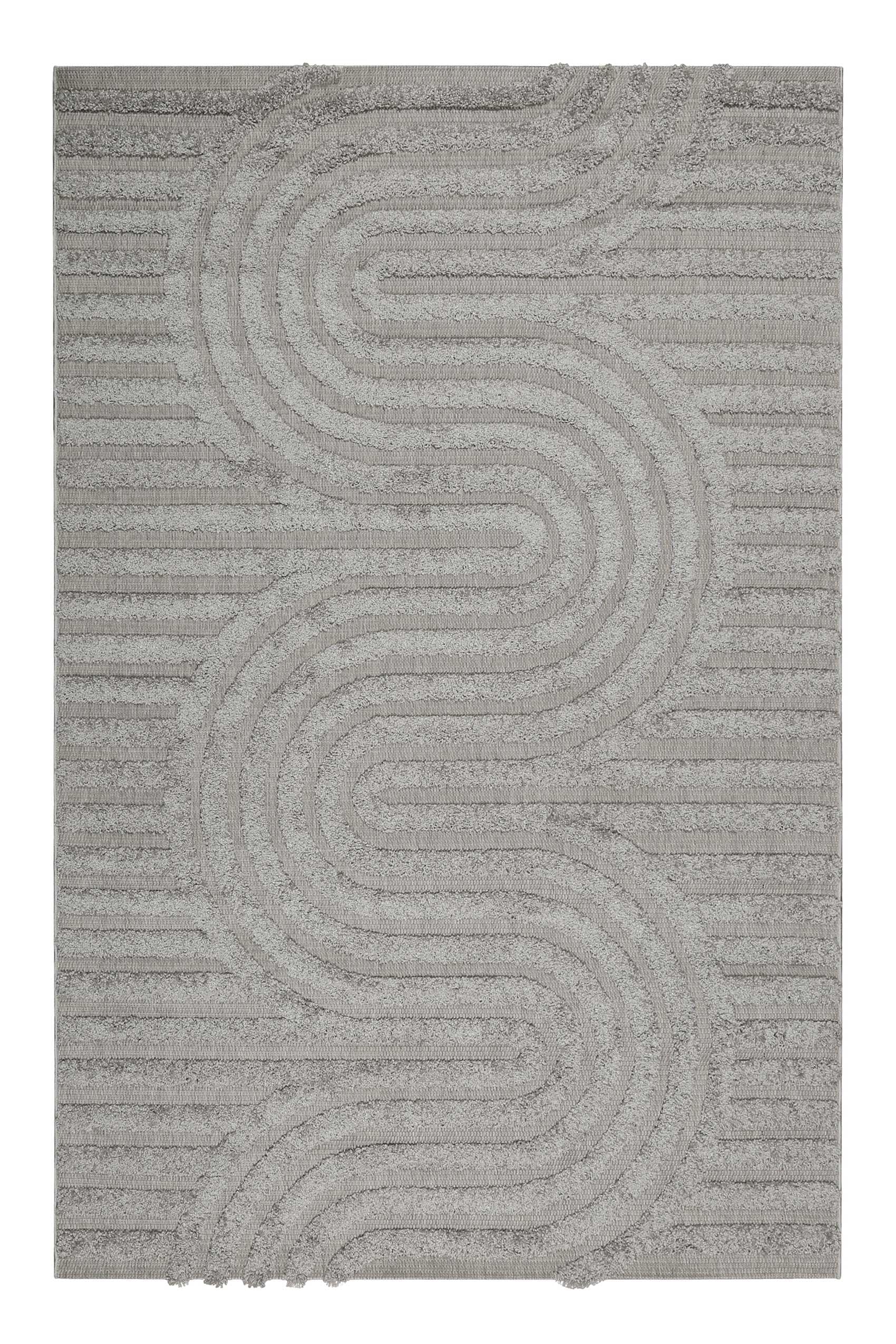 Esprit Outdoorteppich »Miles«, rechteckig, 2 mm Höhe, Hoch-Tief-Effekt, grafisches Design, uni, modern, robust, Terrasse