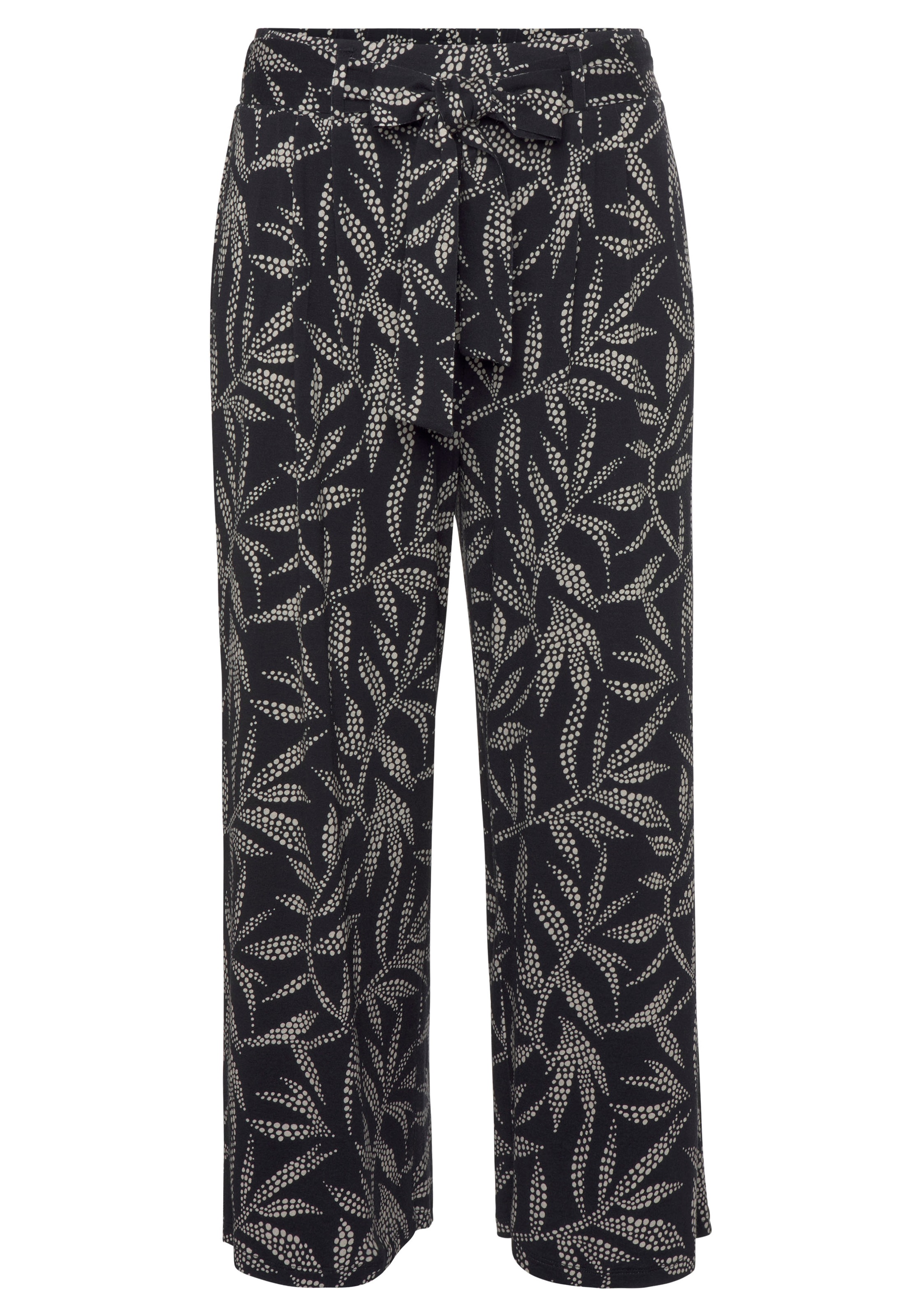 LASCANA Culotte mit Blätterdruck, luftige Sommerhose in 7/8-Länge, Strandho günstig online kaufen