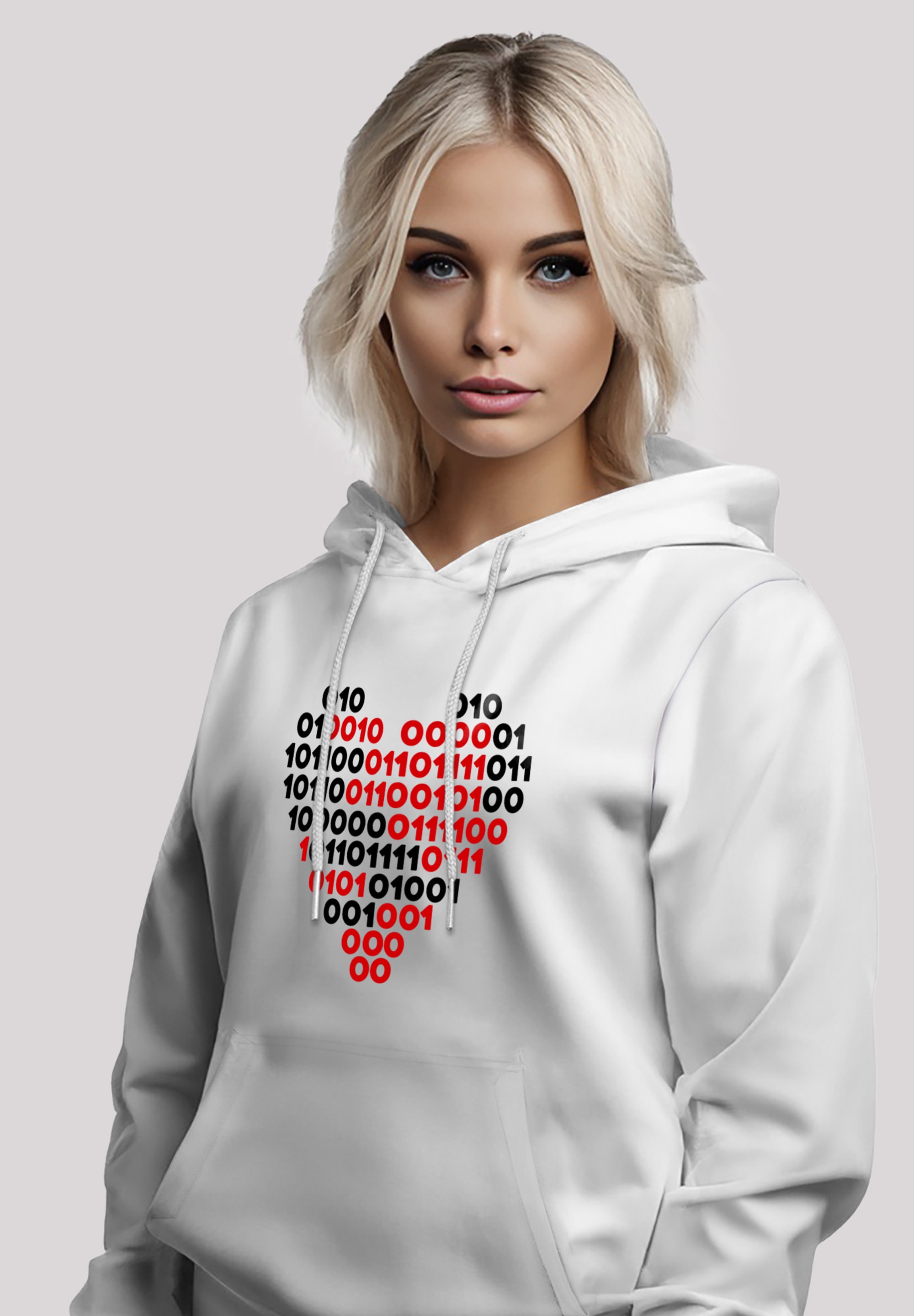 F4NT4STIC Kapuzenpullover »I love you 01001001 Binary Code Herz Valentinstag«, Premium Qualität