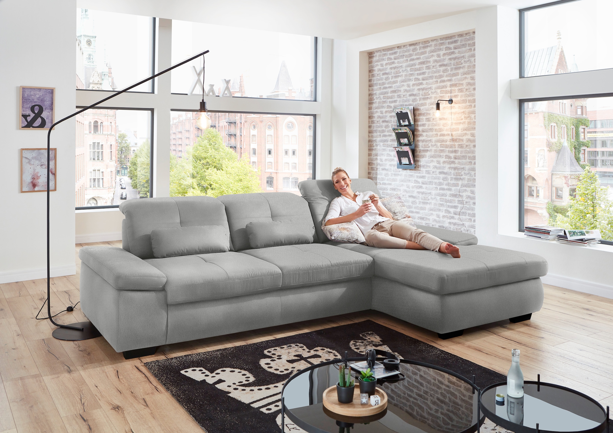 Die PlanBar Ecksofa "MP-IN16012 L-Form, mit Kaltschum-Polsterung", inkl. Si günstig online kaufen