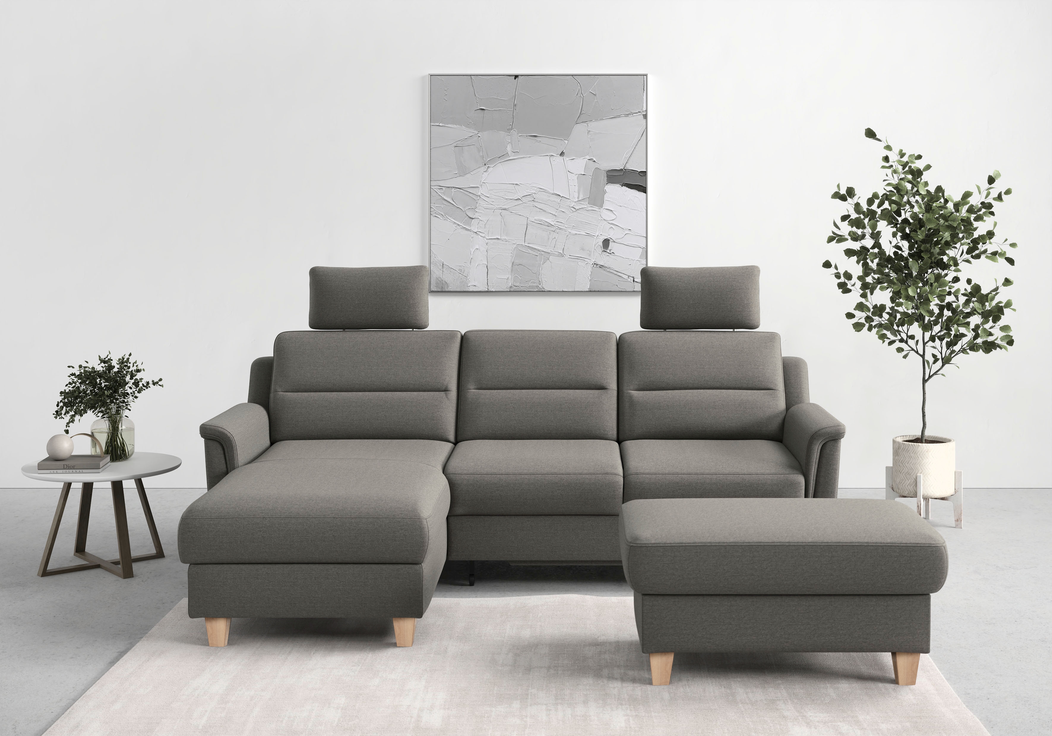 sit&more Ecksofa "Farö L-Form" inklusive Federkern, wahlweise mit Schlaffunktion und Bettkasten