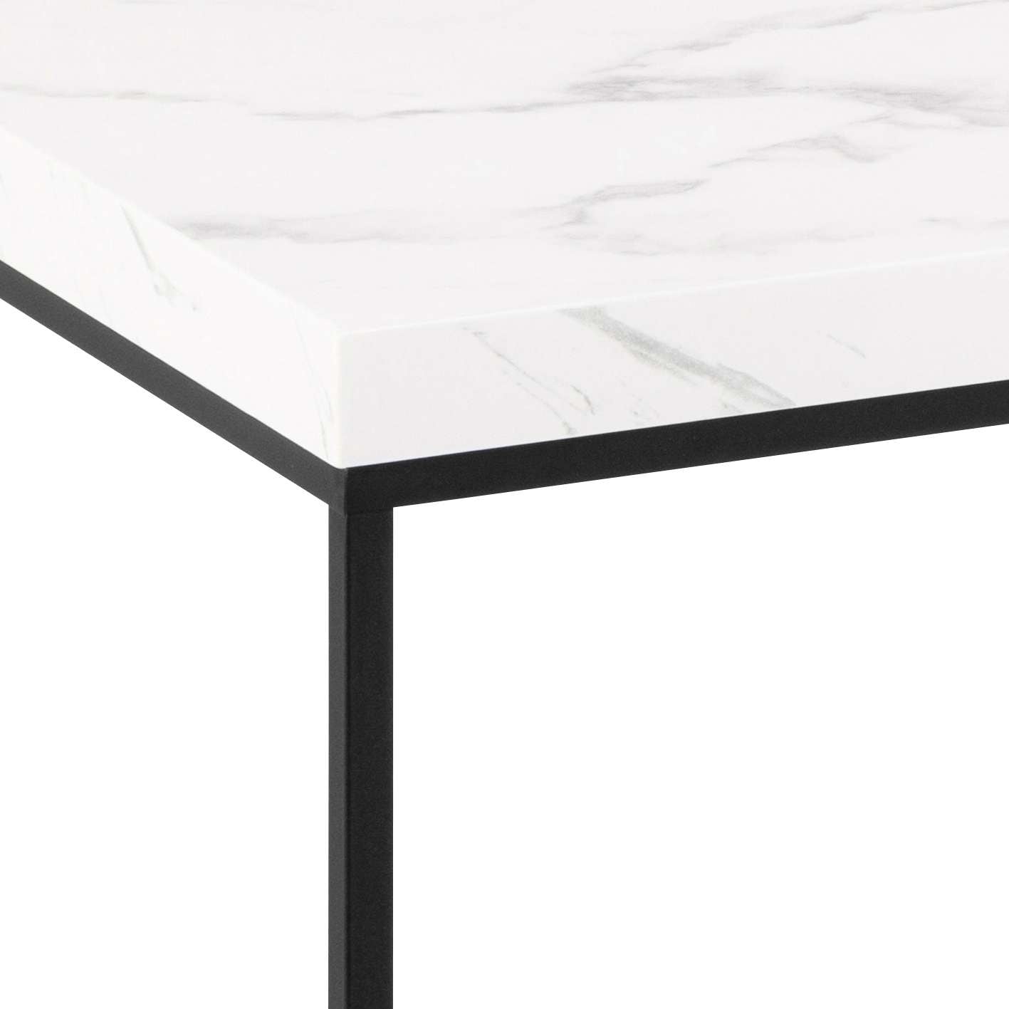 ACTONA GROUP Couchtisch »Barossa Wohnzimmertisch, Sofatisch, Kaffeetisch,«, rechteckig, Steinoptik, schwarze Stahlbeine, Breite 110 cm