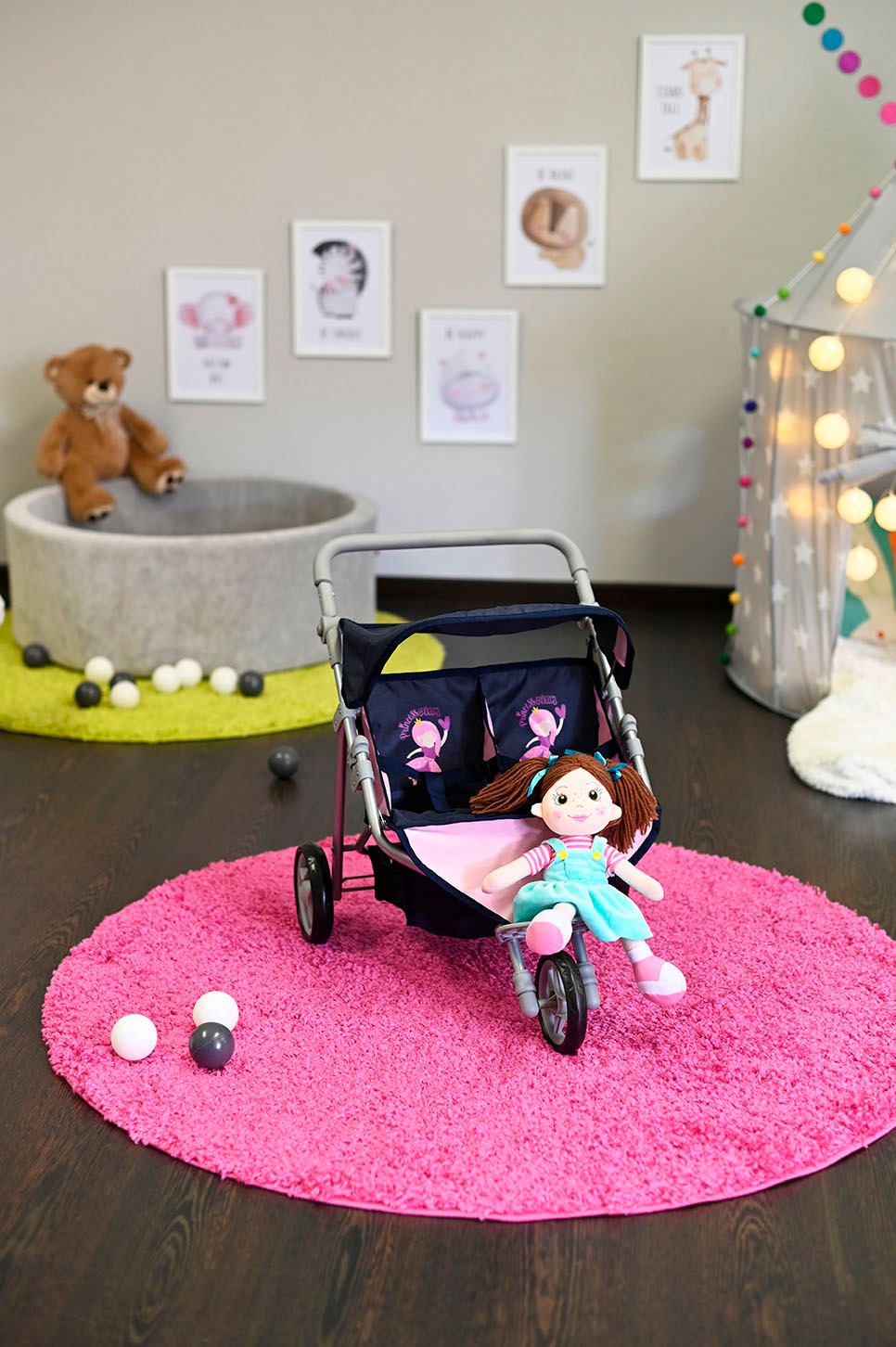 Knorrtoys® Puppen-Zwillingsbuggy »Duo - princess blue«