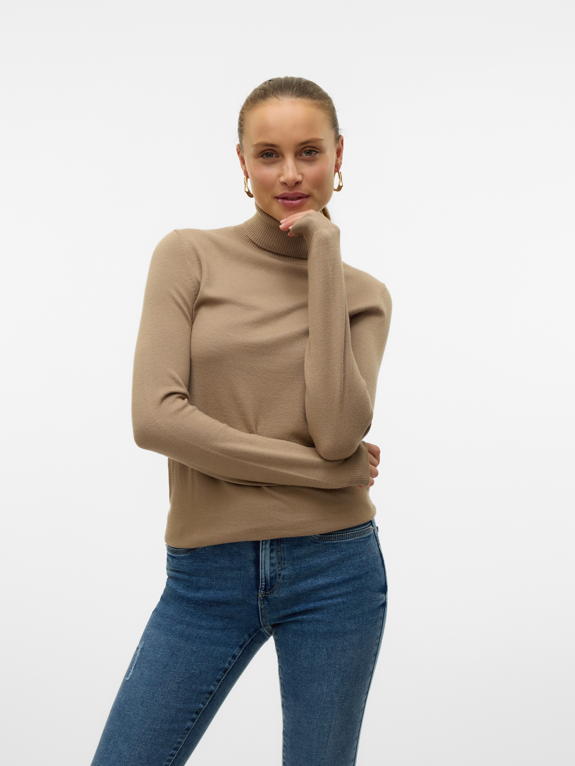 Vero Moda Rollkragenpullover "VMHAPPINESS LS ROLLNK PULLOVE GA BOO REP" günstig online kaufen