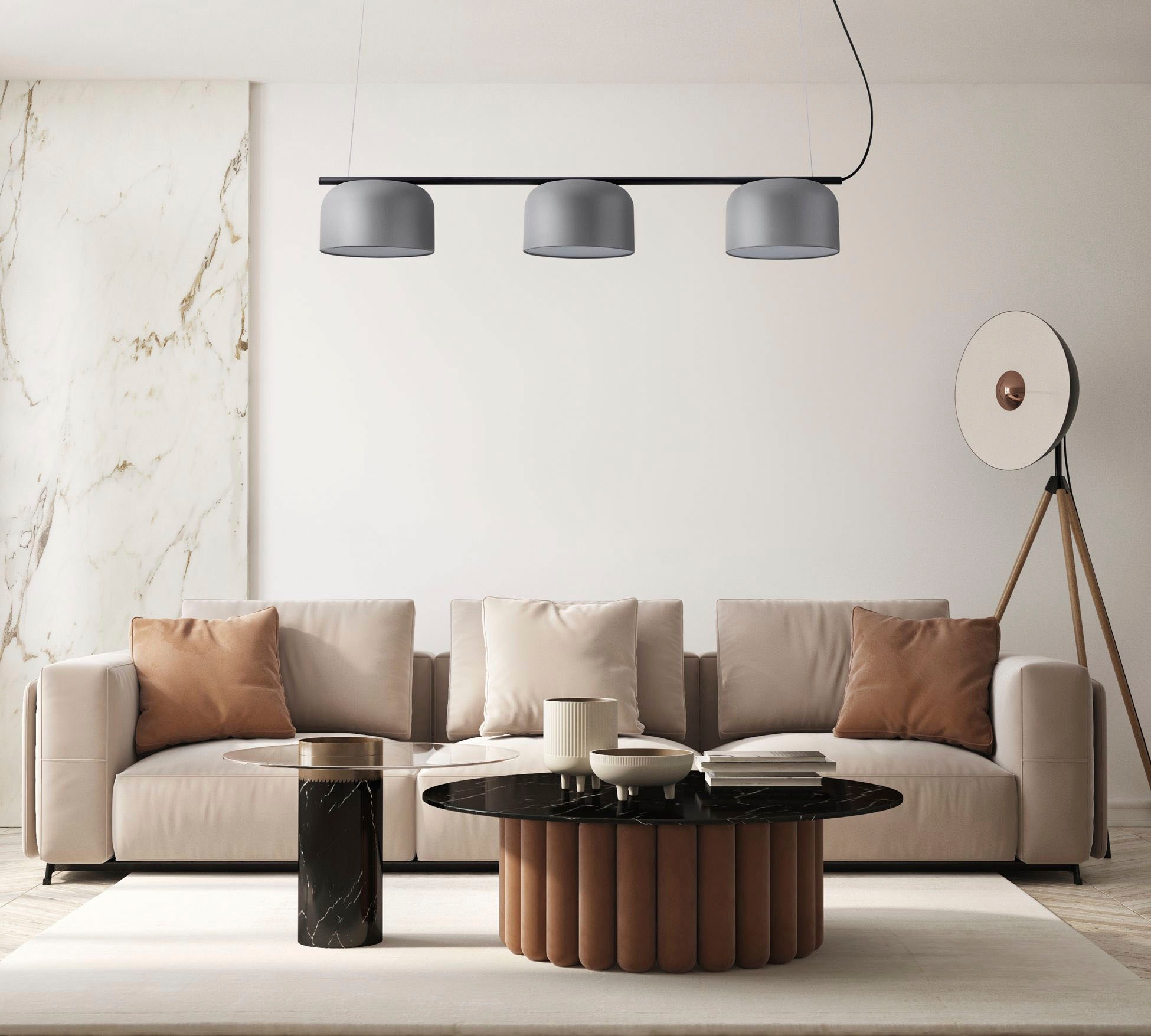 Paco Home Pendelleuchte »BOWL«, 3 flammig, Leuchtmittel E27 | ohne Leuchtmittel