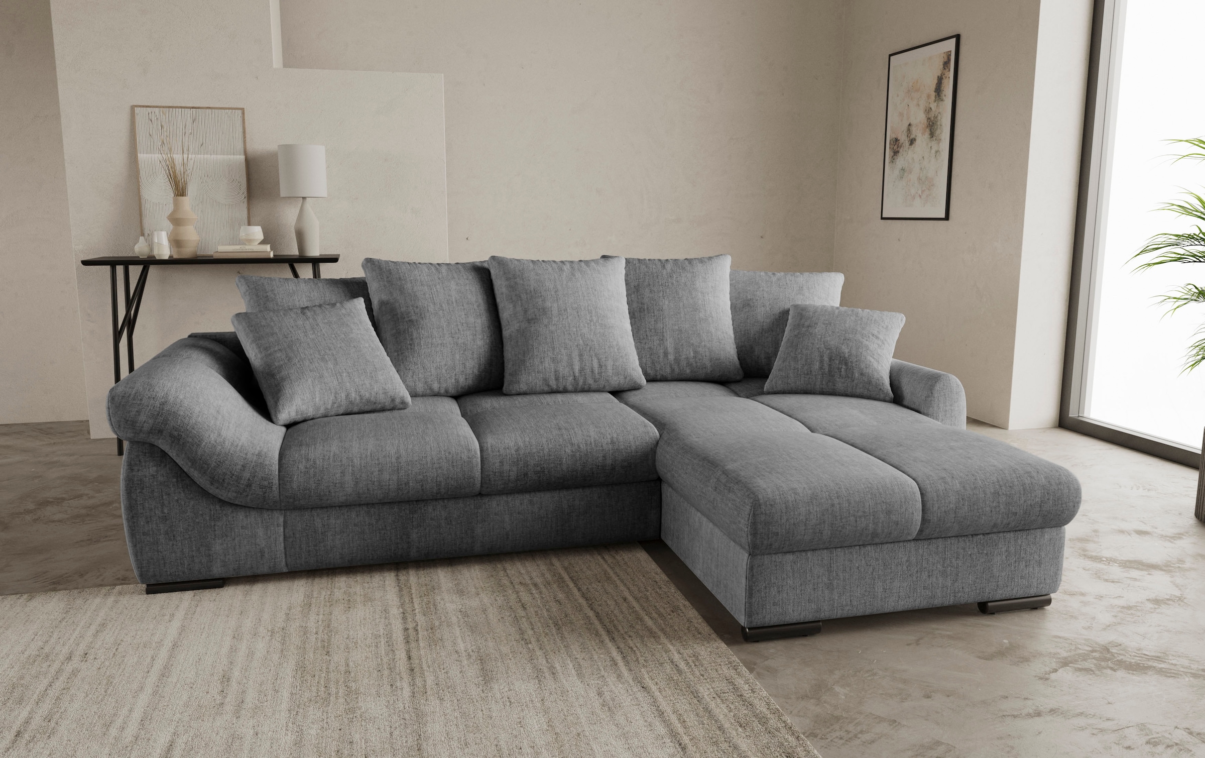 Mr. Couch Ecksofa "Livorno DuraFlex L-Form", inkl. Hochschläfer-Bettauszug, günstig online kaufen