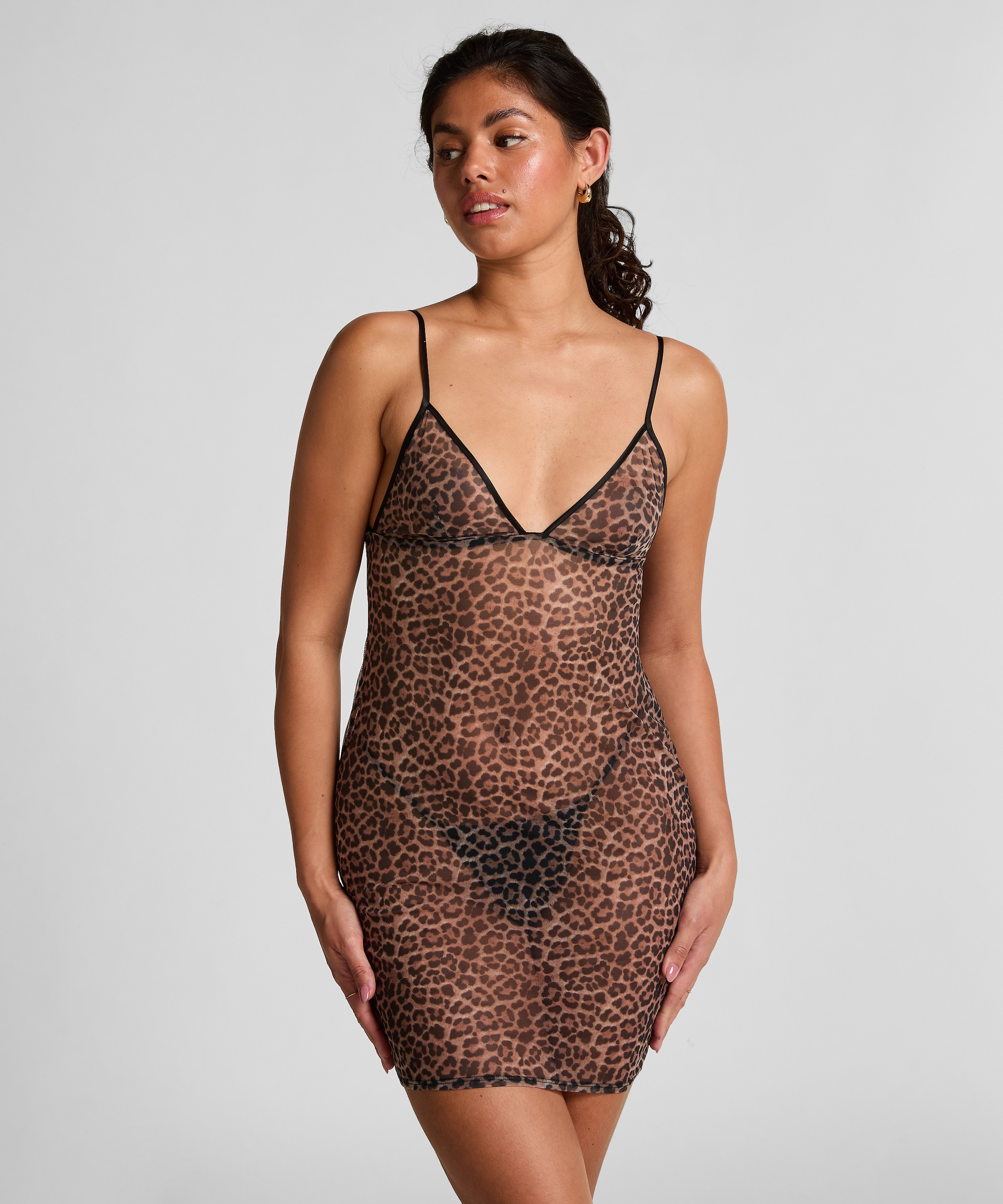 Hunkemöller Pyjama "Leopard Mesh-Slipdress"