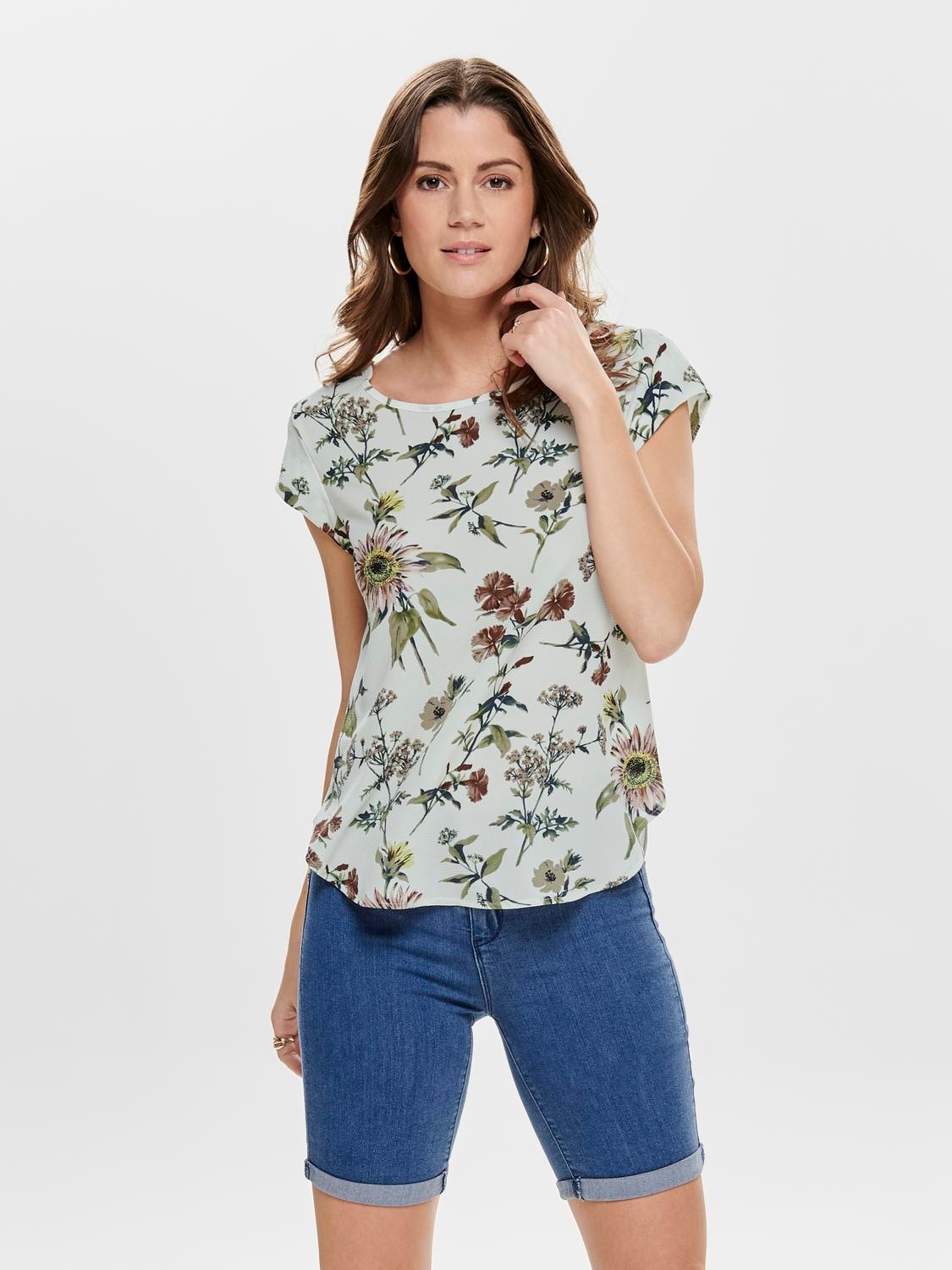 ONLY Shirtbluse "ONLVIC S/S AOP TOP NOOS PTM", mit Allover Druck