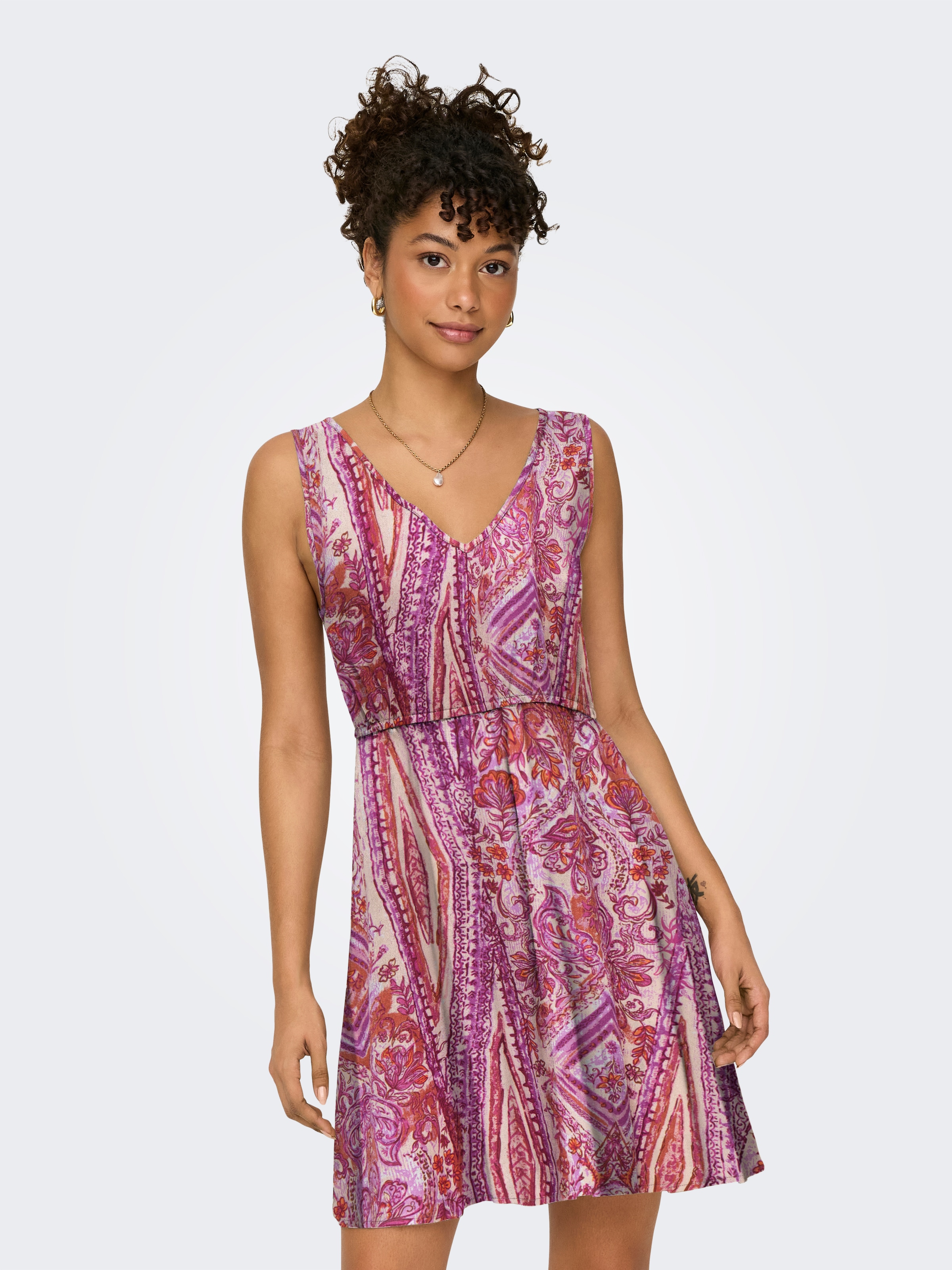 ONLY Minikleid "ONLNOVA LIFE VIS SARA STRING DRESS AOP", Sommerkleid günstig online kaufen
