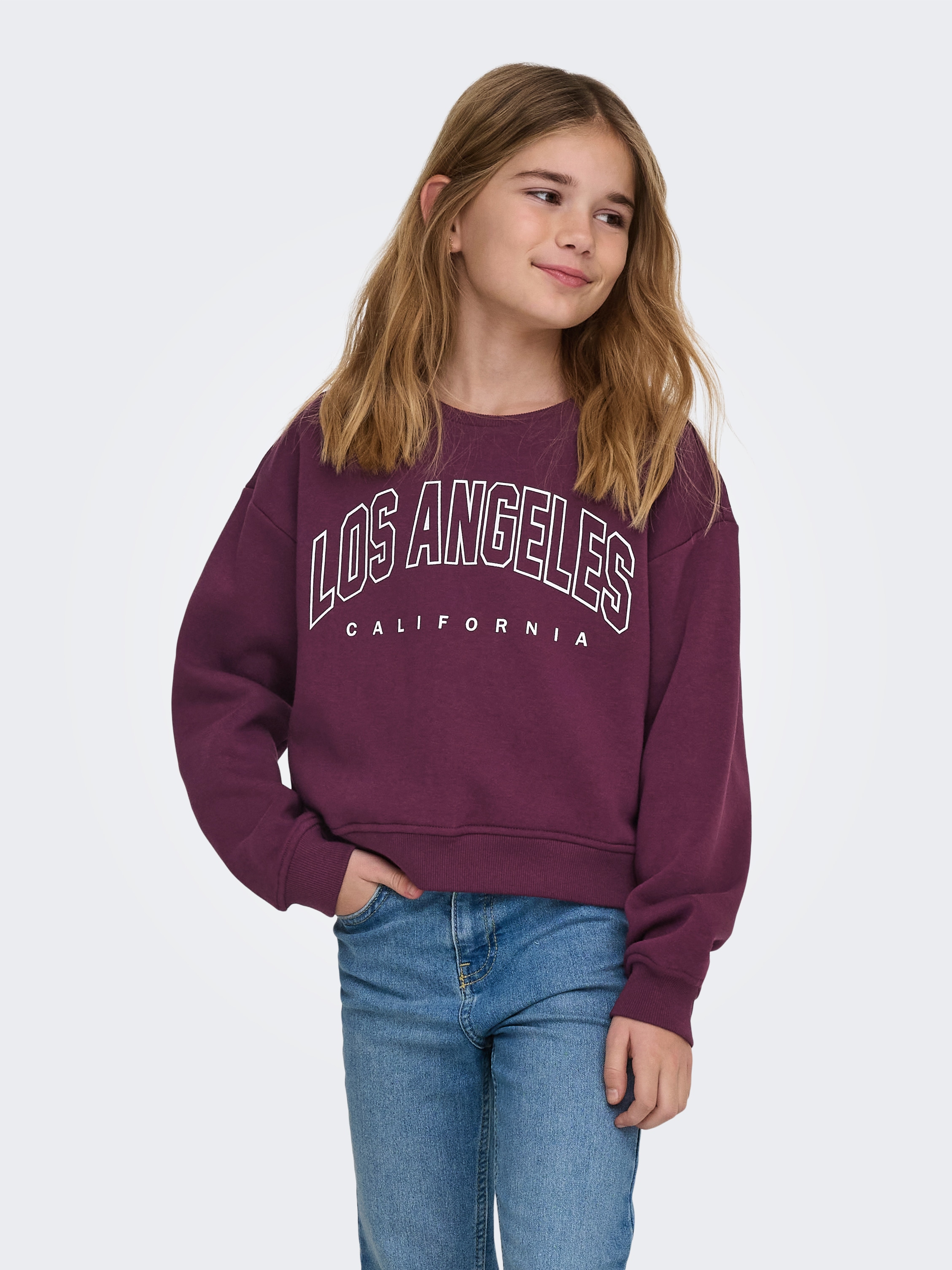 KIDS ONLY Sweatshirt »KOGSWEAT LS CREW OVZ STAT SWT NOOS«, Baumwollmischung, loose fit
