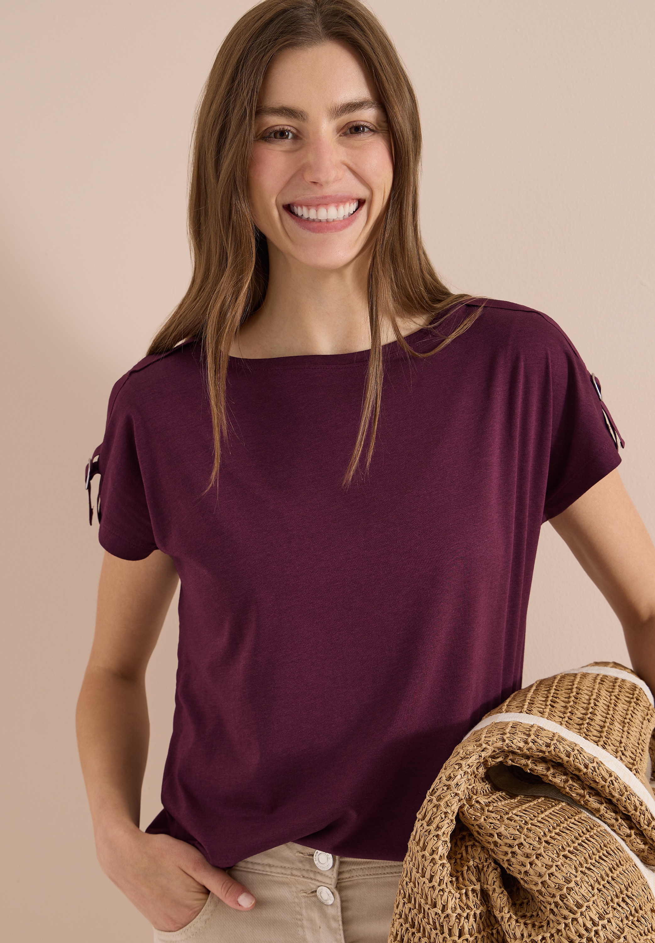 Cecil T-Shirt mit U-Boot-Ausschnitt