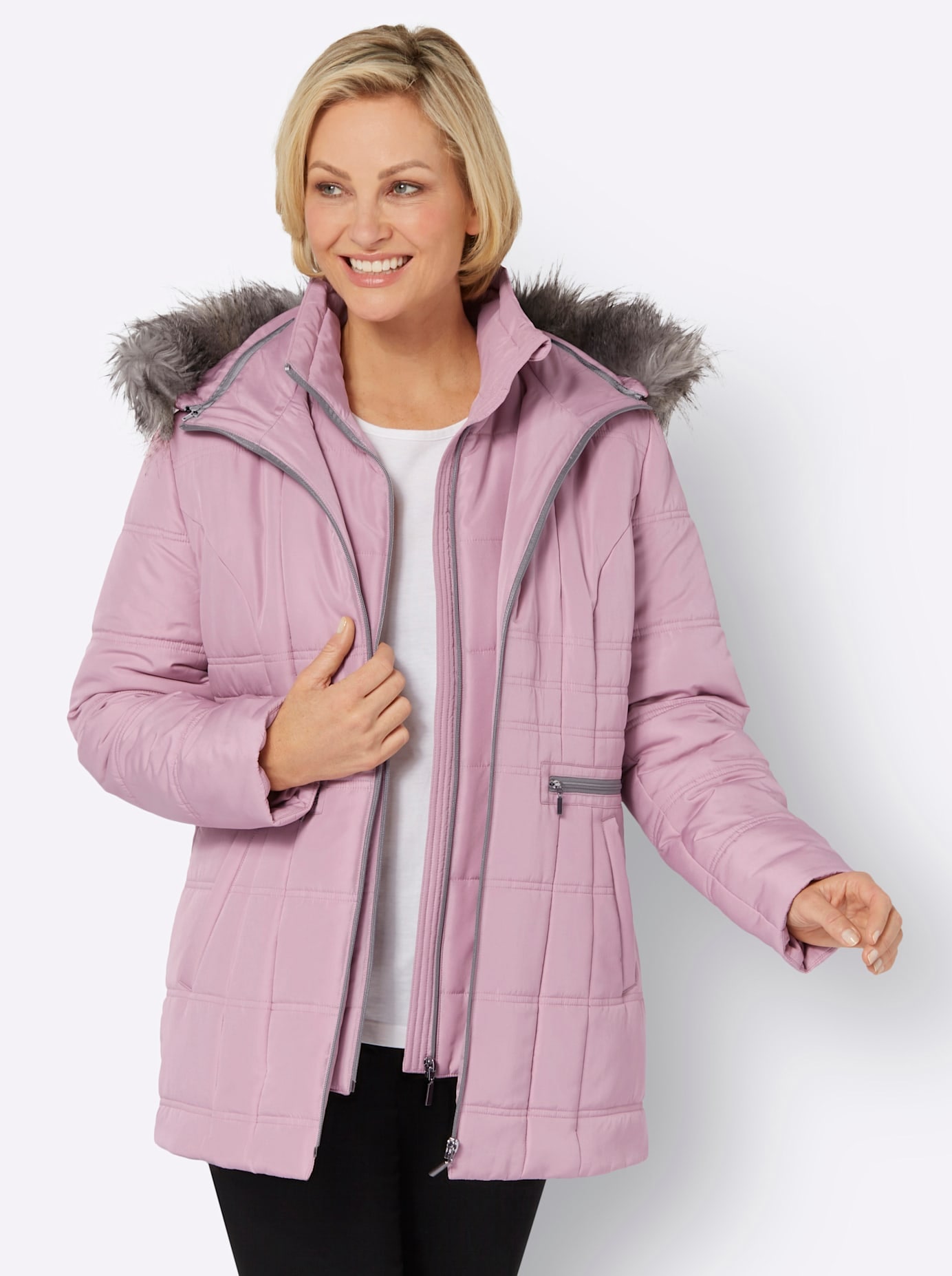 Classic Basics Steppjacke, mit Kapuze