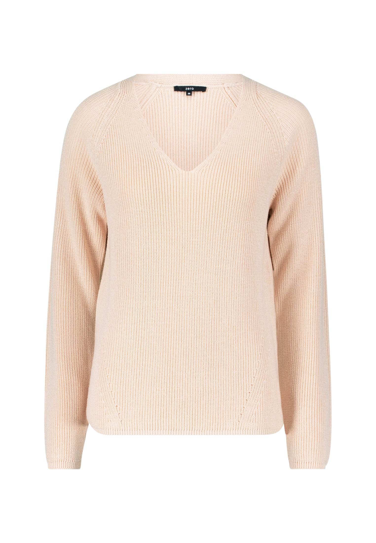 Zero Strickpullover "zero Damen Strukturpullover mit V-Ausschnitt", (1 tlg. günstig online kaufen