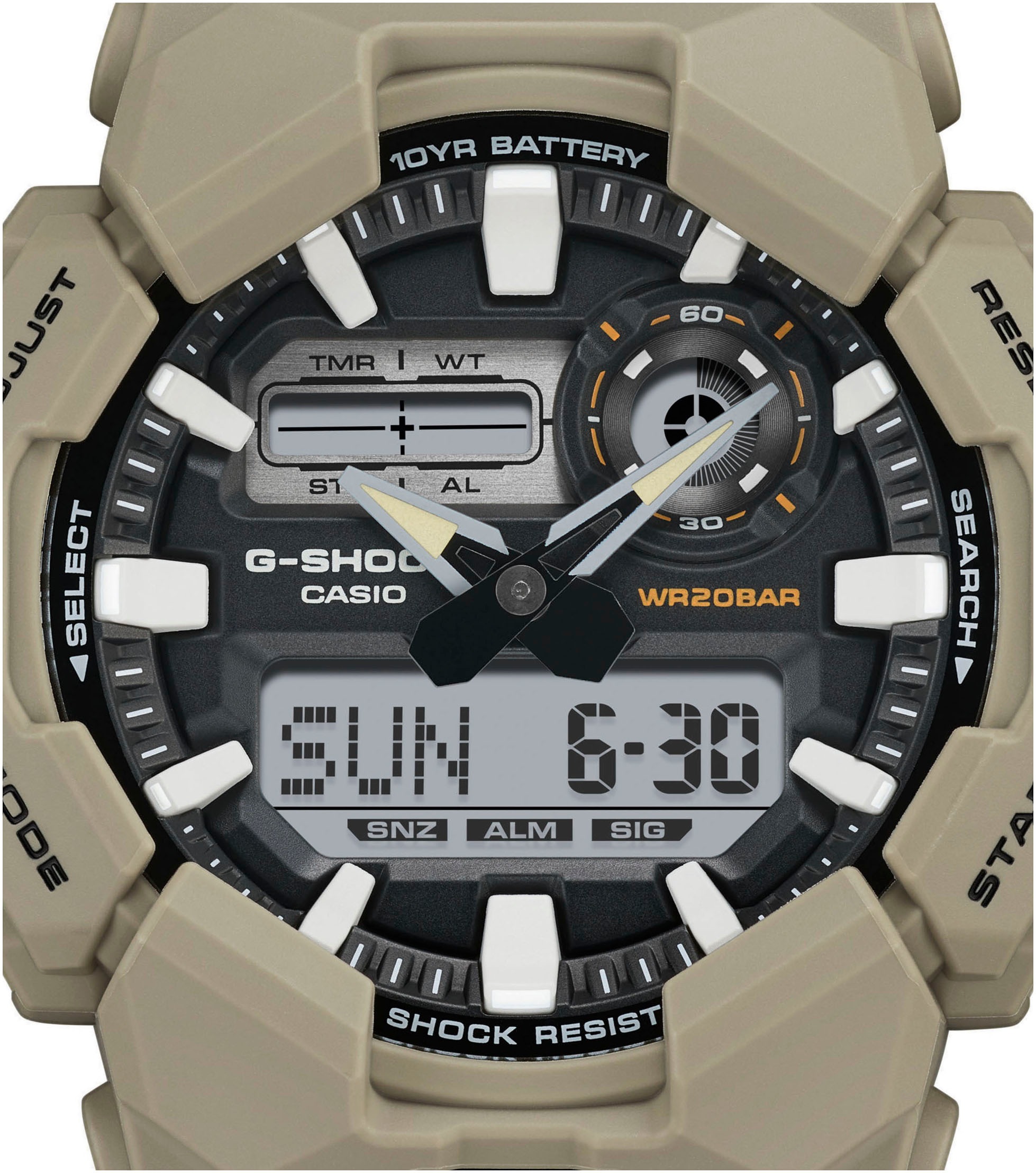 CASIO G-SHOCK Chronograph, Quarzuhr, Armbanduhr,Herrenuhr, digital,Resinband, bis 20 bar wasserd.