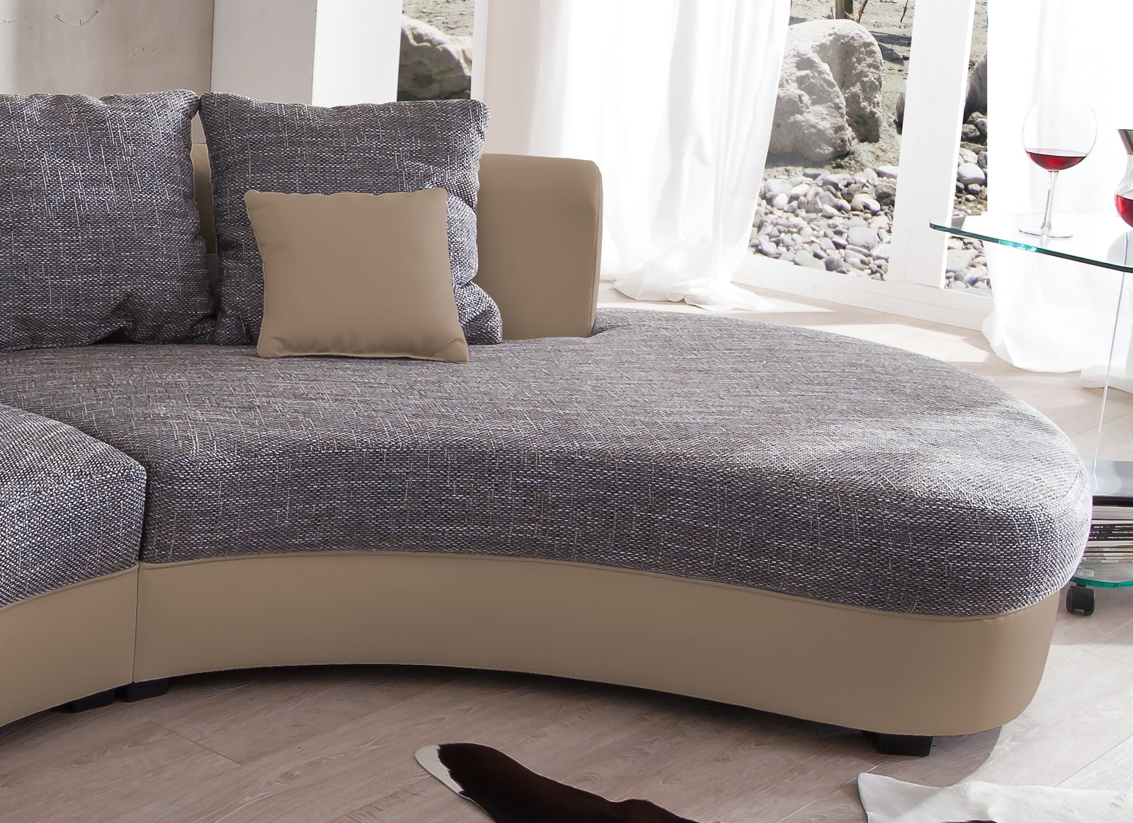 Home affaire Ecksofa »Lazio modern und bequem, schmale Armlehnen, tolle Detailverarbeitung« ergonomische Form