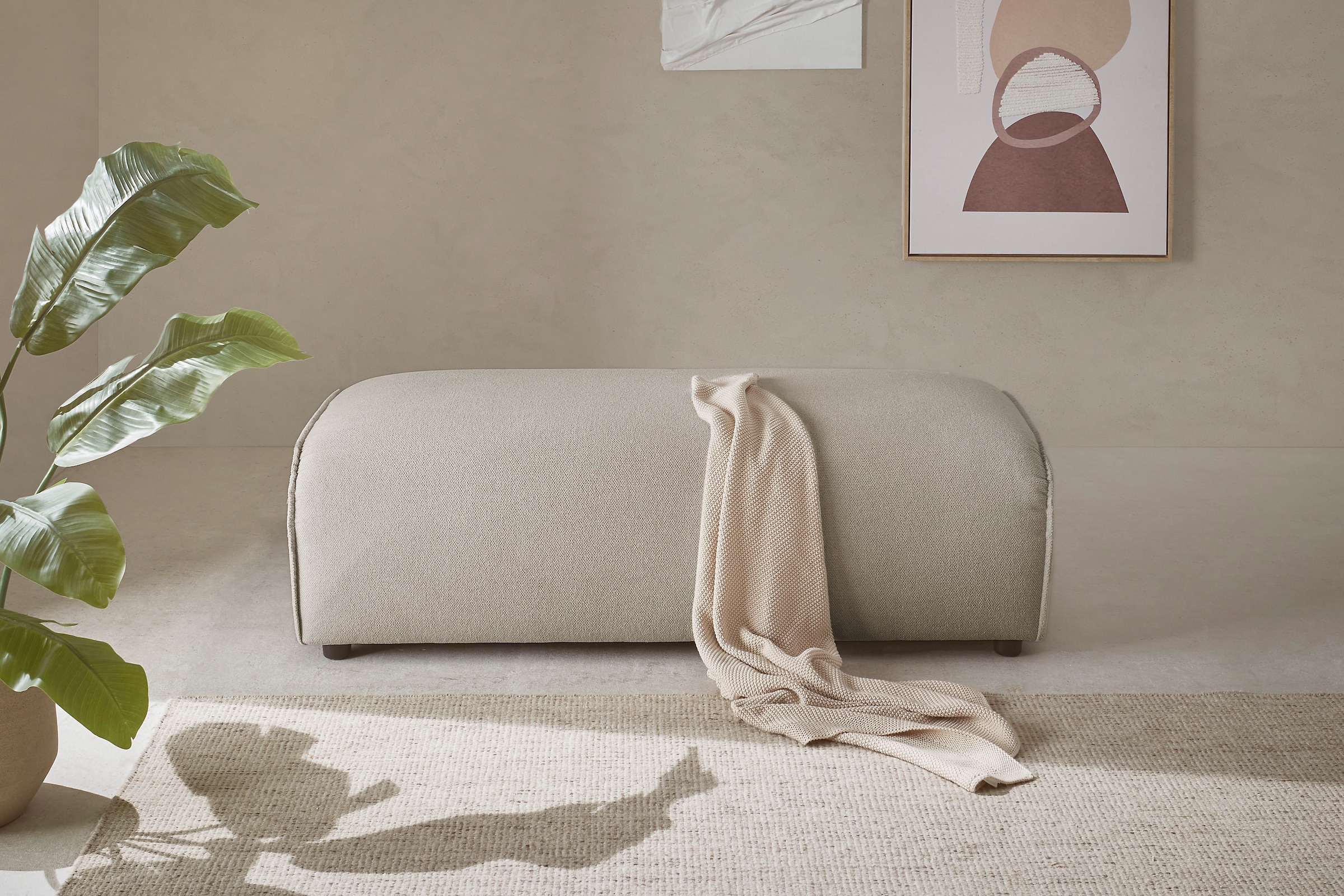LeGer Home by Lena Gercke Hocker "PIARA, Polsterhocker mit Kedernaht in Cor günstig online kaufen