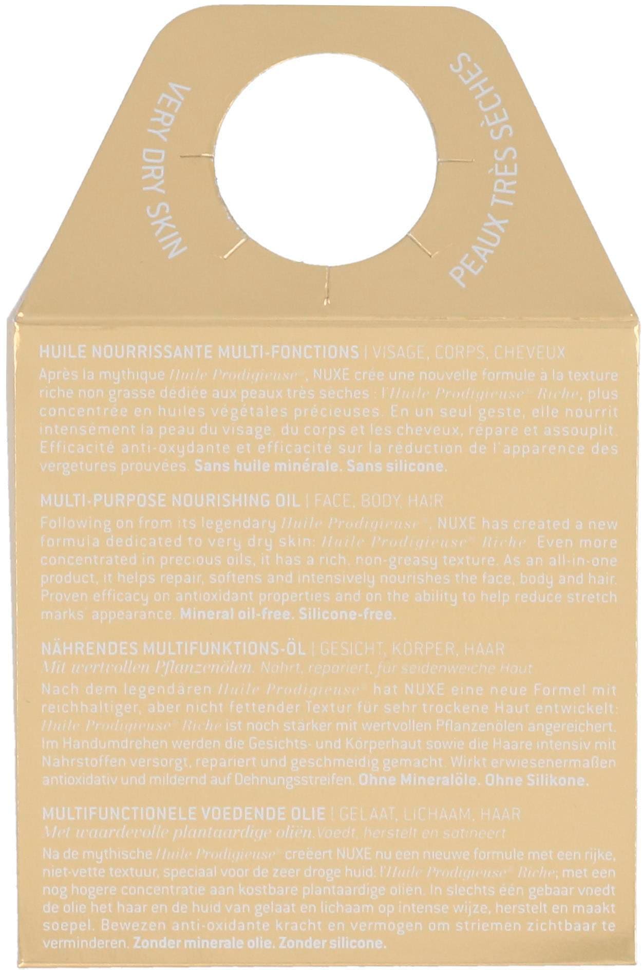 Nuxe Körperöl »Huile Prodigieuse Riche Multi-Purpose Nourishing Oil«, Aus Pflanzenölen, für trockene und sehr trockene Haut.
