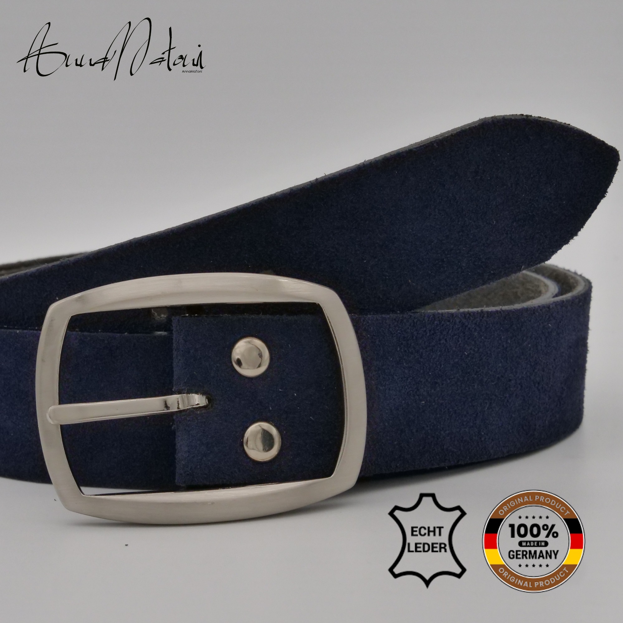 AnnaMatoni Ledergürtel »AnnaMatoni Damen Ledergürtel in hochwertigem Velour Leder 3cm«