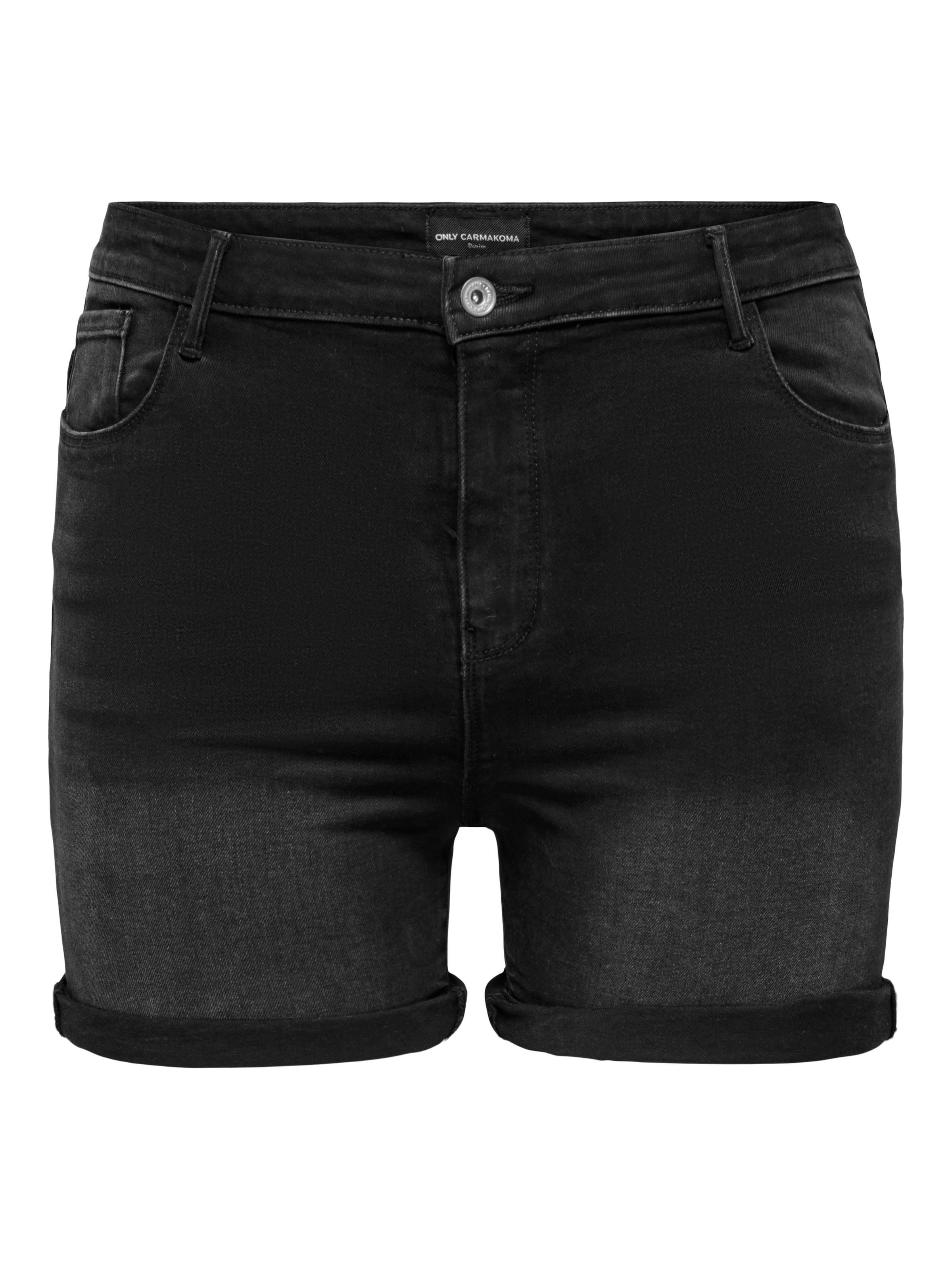 ONLY CARMAKOMA Jeansshorts »CARLAOLA HW SHORTS AZG573 DNM«, mit schmalem Umschlag