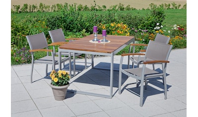 Garten-Essgruppe »Naxos«, (Set, 5 tlg.), mit ausziehbaren Tisch