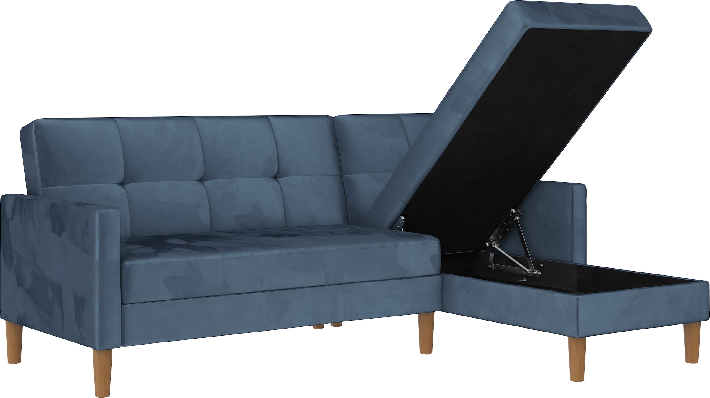 Dorel Home Ecksofa »Lilly, L-Form,«, mit Bett-Funktion, Recamiere beidseitig montierbar, Sitzhöhe 43 cm