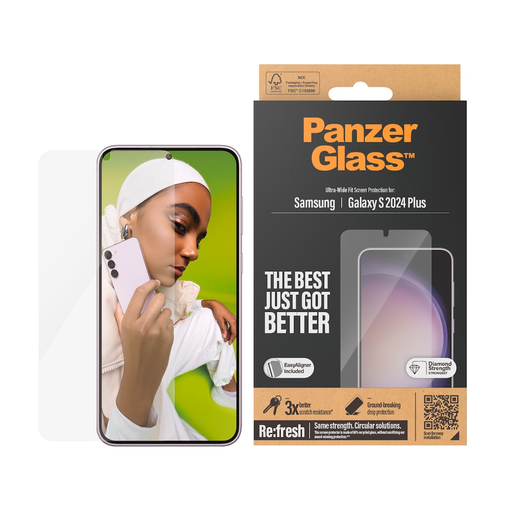 PanzerGlass Displayschutzglas »Ultra Wide Fit Screen Protector«, für Samsung Galaxy S24+