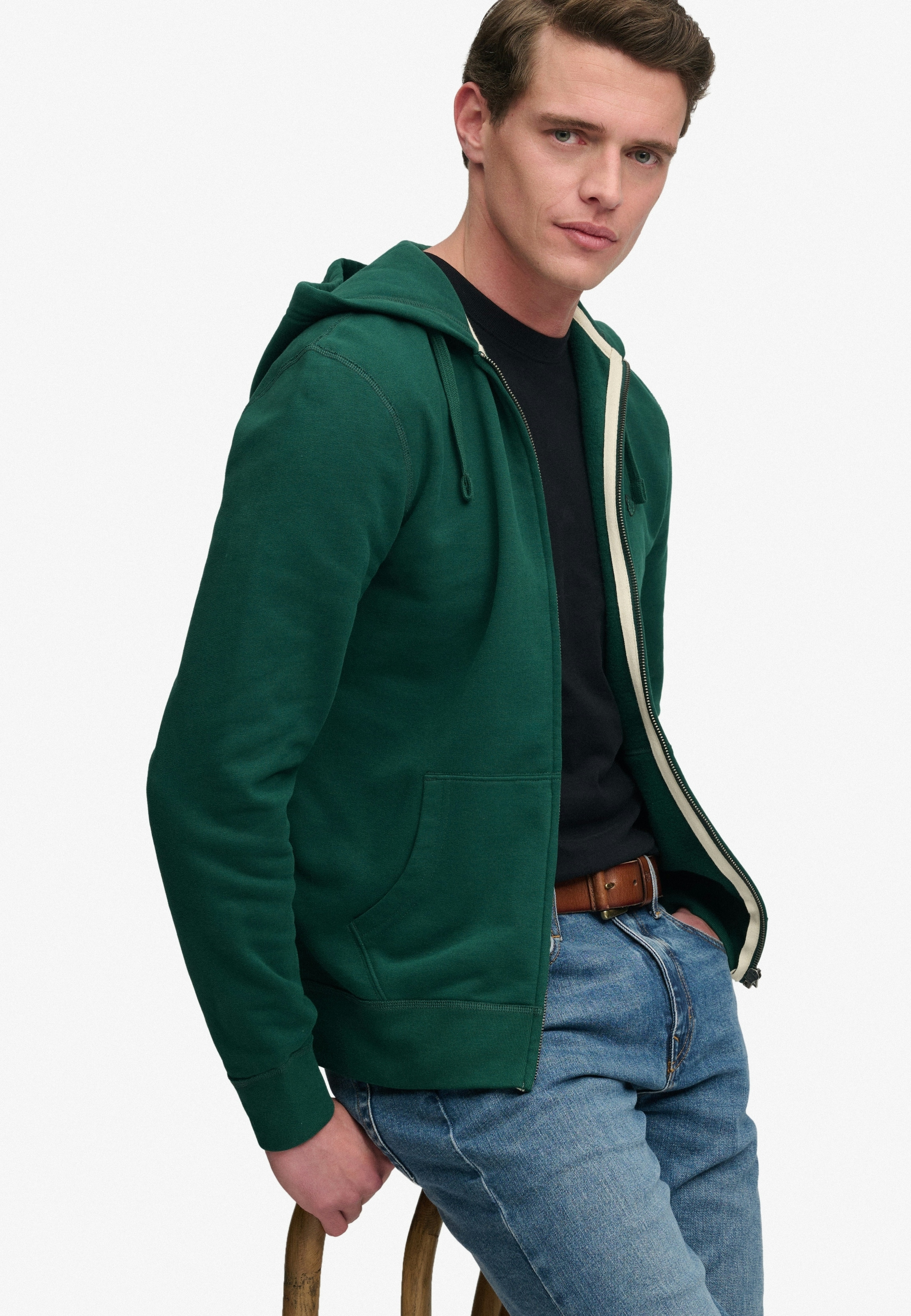 Superdry Kapuzensweatjacke »ESSENTIAL SDCO LOGO ZIPHOOD« Baumwollmischung, regular fit