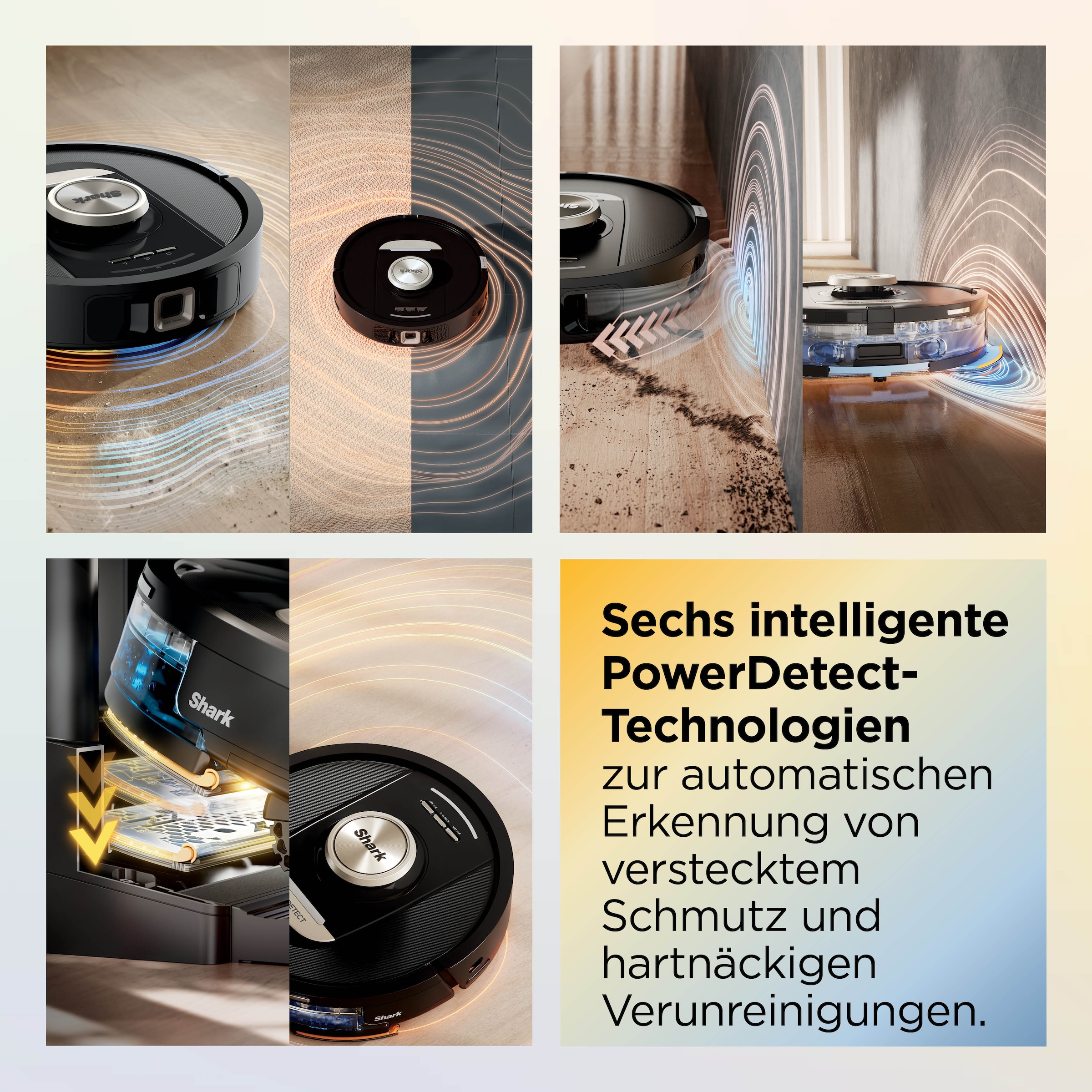 Shark Saugroboter »Shark ThermaCharged PowerDetect Saugroboter RV2900XEEU« beheizte Basisstation verwendet 85°C heißes Wasser und 80°C warme Luft