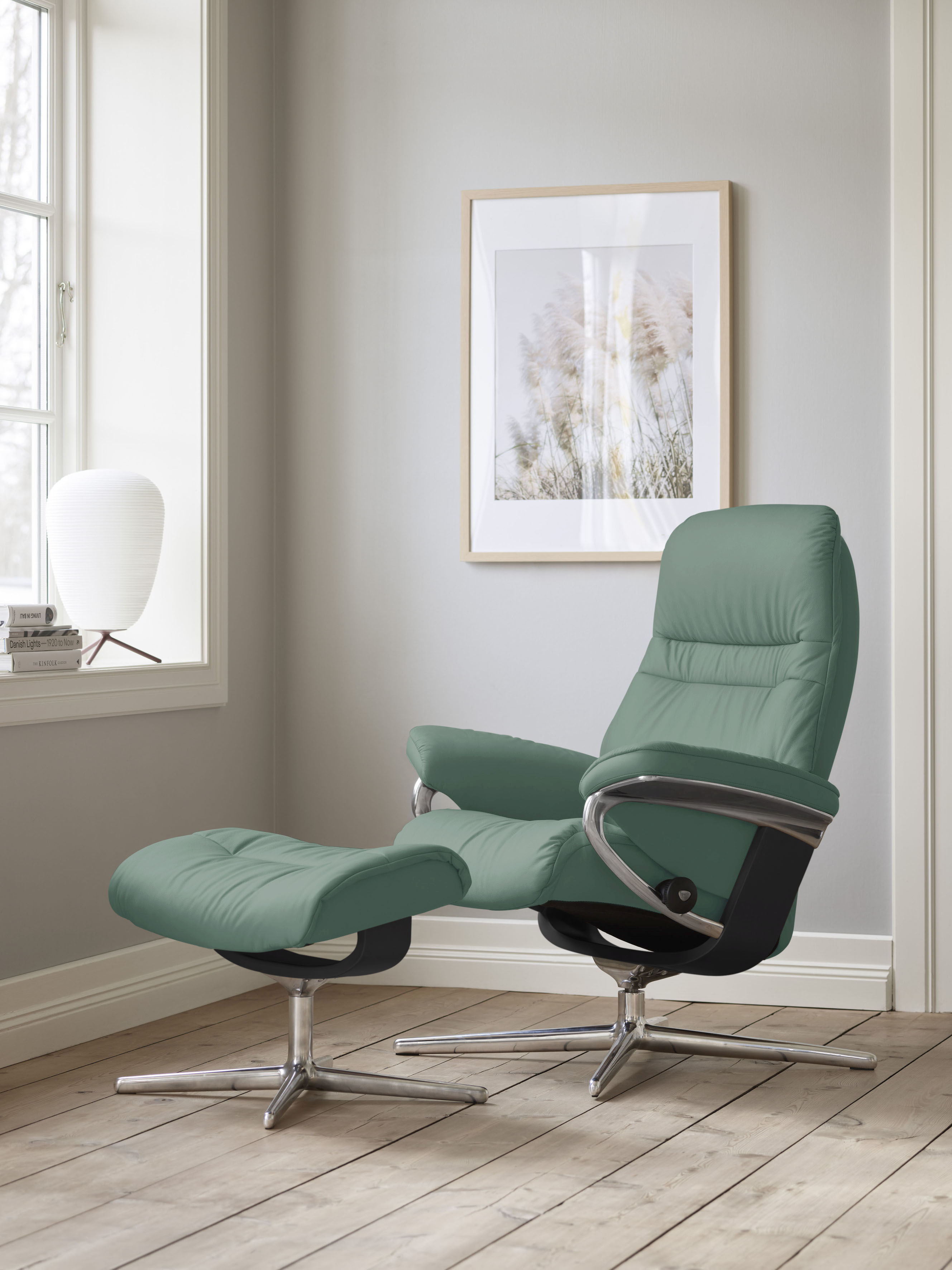 Stressless Relaxsessel "Sunrise" mit Cross Base, Größe S, M & L, Holzakzent Schwarz