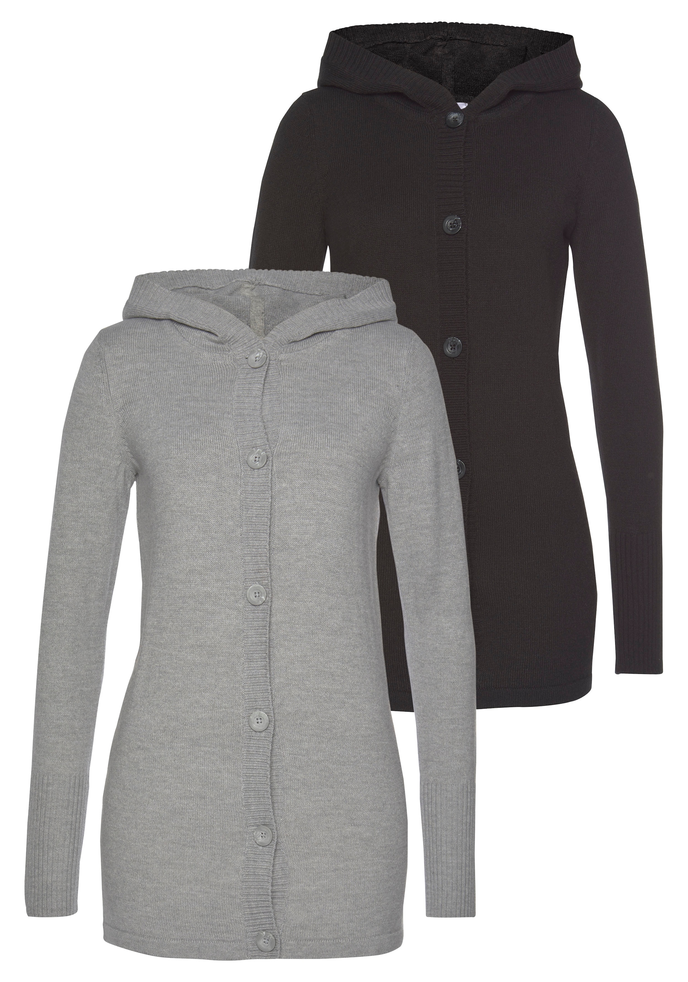 Flashlights Kapuzenstrickjacke Packung, 2er-Pack, 2 Stk. tlg. zum Knöpfen - günstig online kaufen