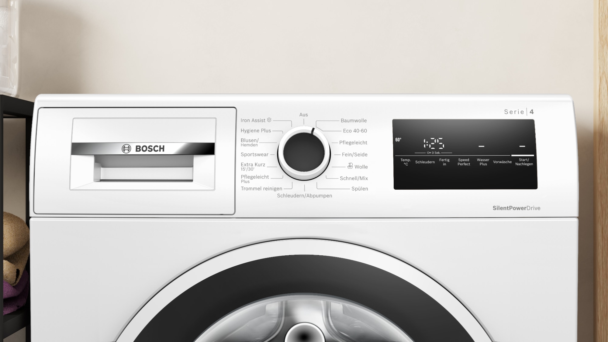 BOSCH Waschmaschine Serie 4 »WAN28226« 9 kg 1400 U/min Bis zu 50% weniger Knitterfalten dank Iron Assist und EEK A