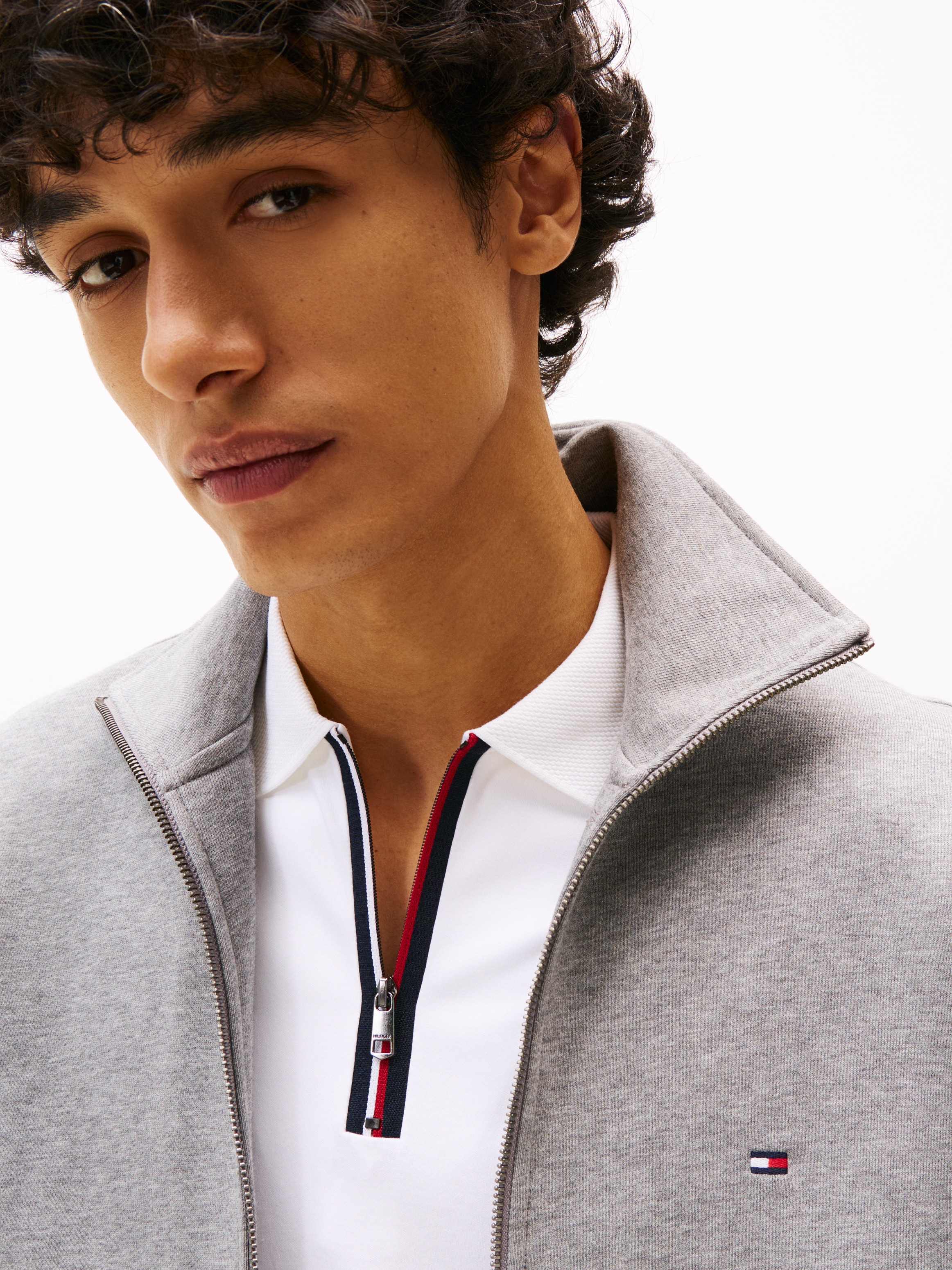 Thumbnail - Tommy Hilfiger Sweatjacke "ESSENTIAL TERRY ZT STAND COLLAR"