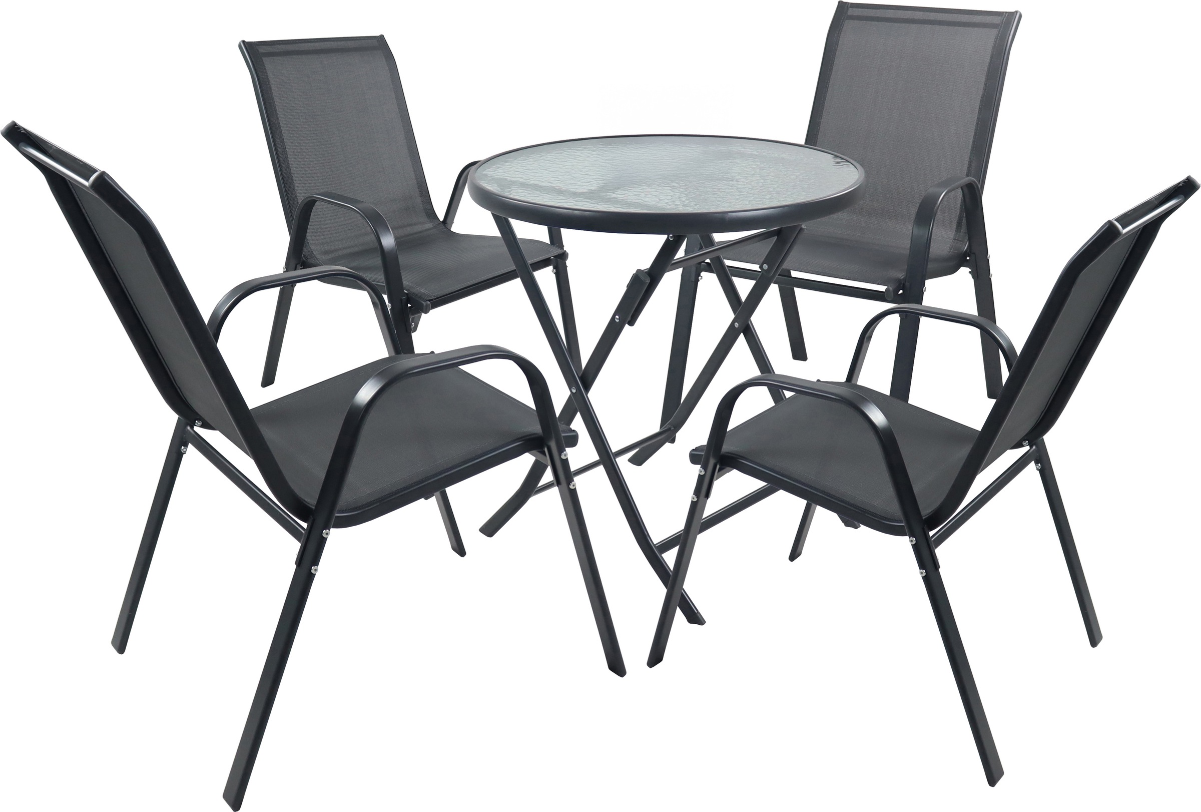 VCM Garten-Essgruppe »VCM 5-tlg Gartenmöbel Set | Sitzgruppe Essgruppe | 1xTisch, 4x Stühle | Tisch Maße ca. H. 70 x B. 70 x T. 70 cm | Garten Set - Sonlas«, (5 tlg., Sonlas)