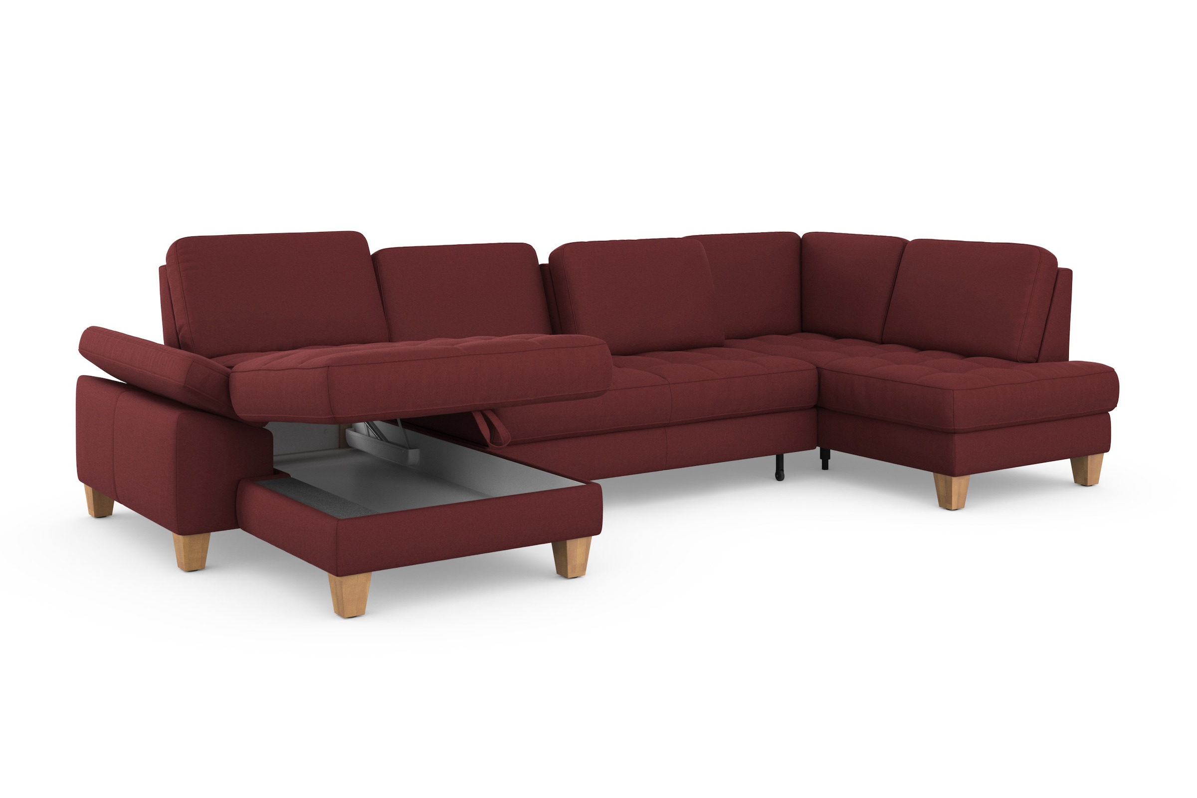 sit&more Wohnlandschaft »Westham U-Form«, wahlweise mit Bettfunktion, Bettkasten, Sitztiefenverstellung