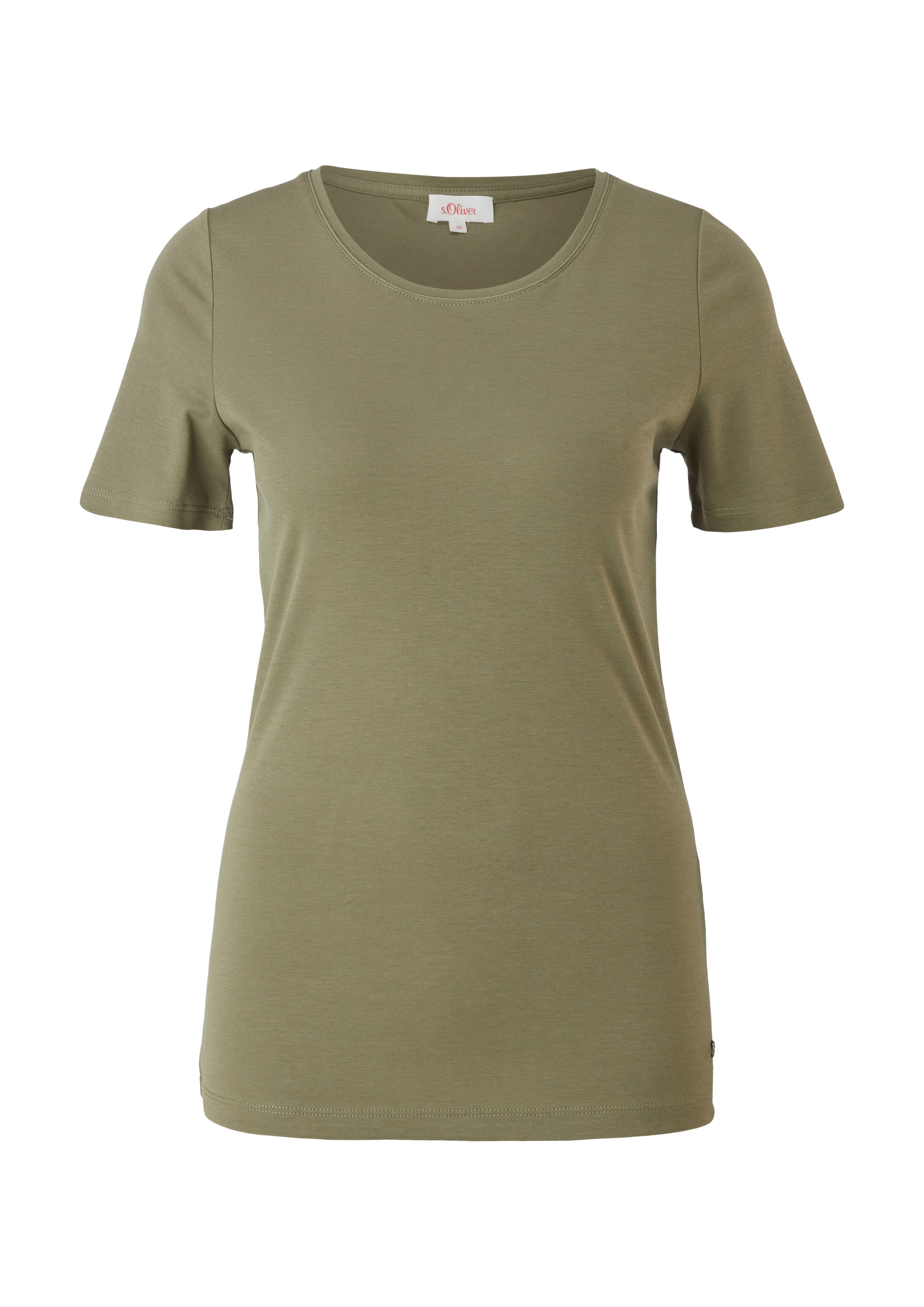 s.Oliver T-Shirt, mit zartem Rollsaum