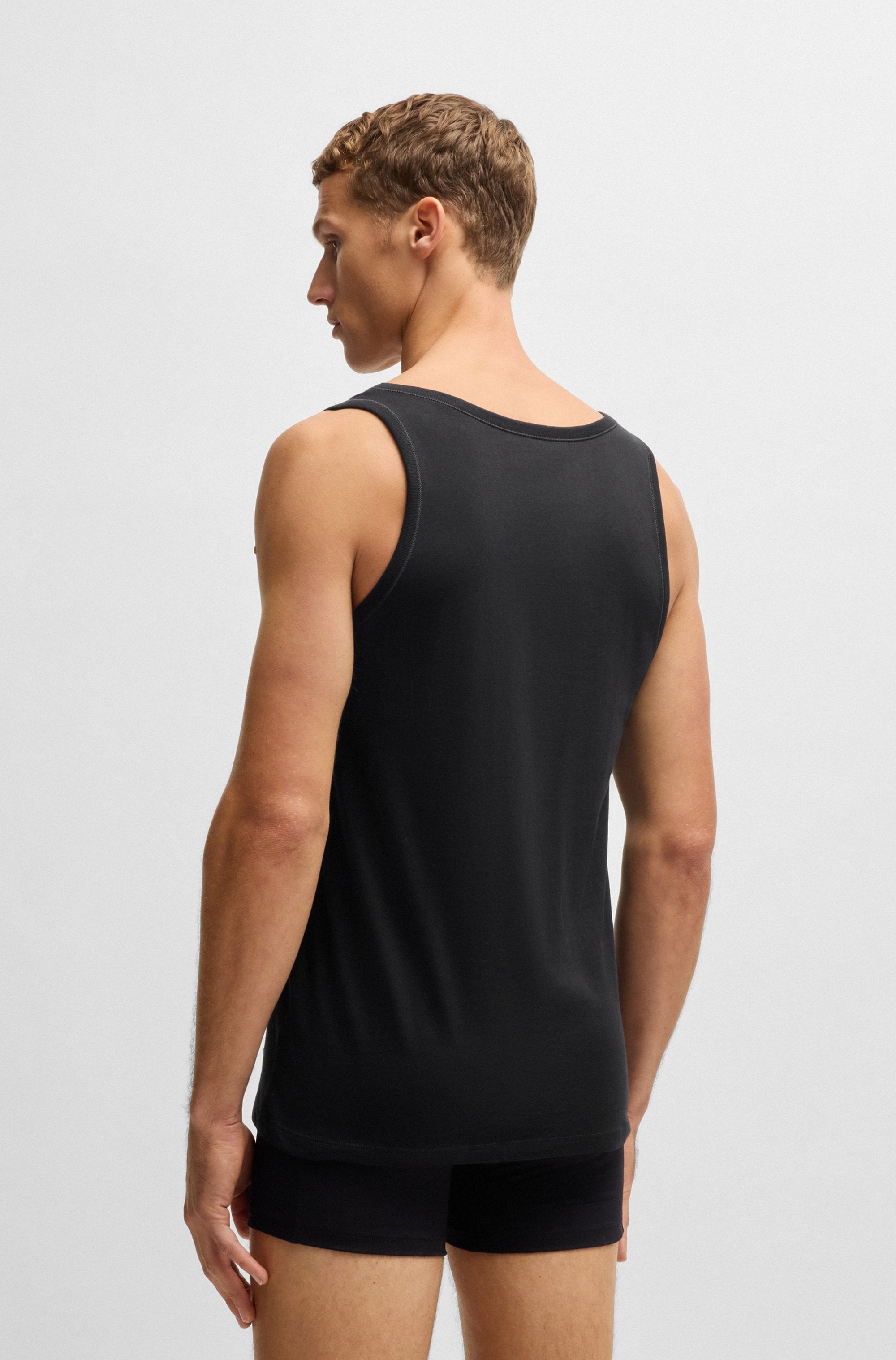 BOSS Unterhemd »Tank Top 3P CO«, (Packung, 3 St.), mit Rippbündchen