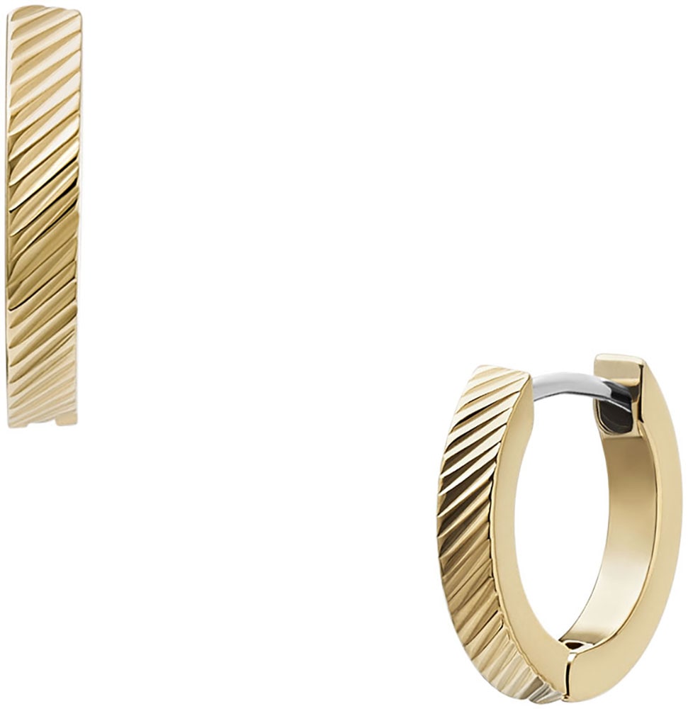 Fossil Paar Creolen »Schmuck Edelstahl Ohrringe Harlow Linear Texture JF04771710 JF04772040«