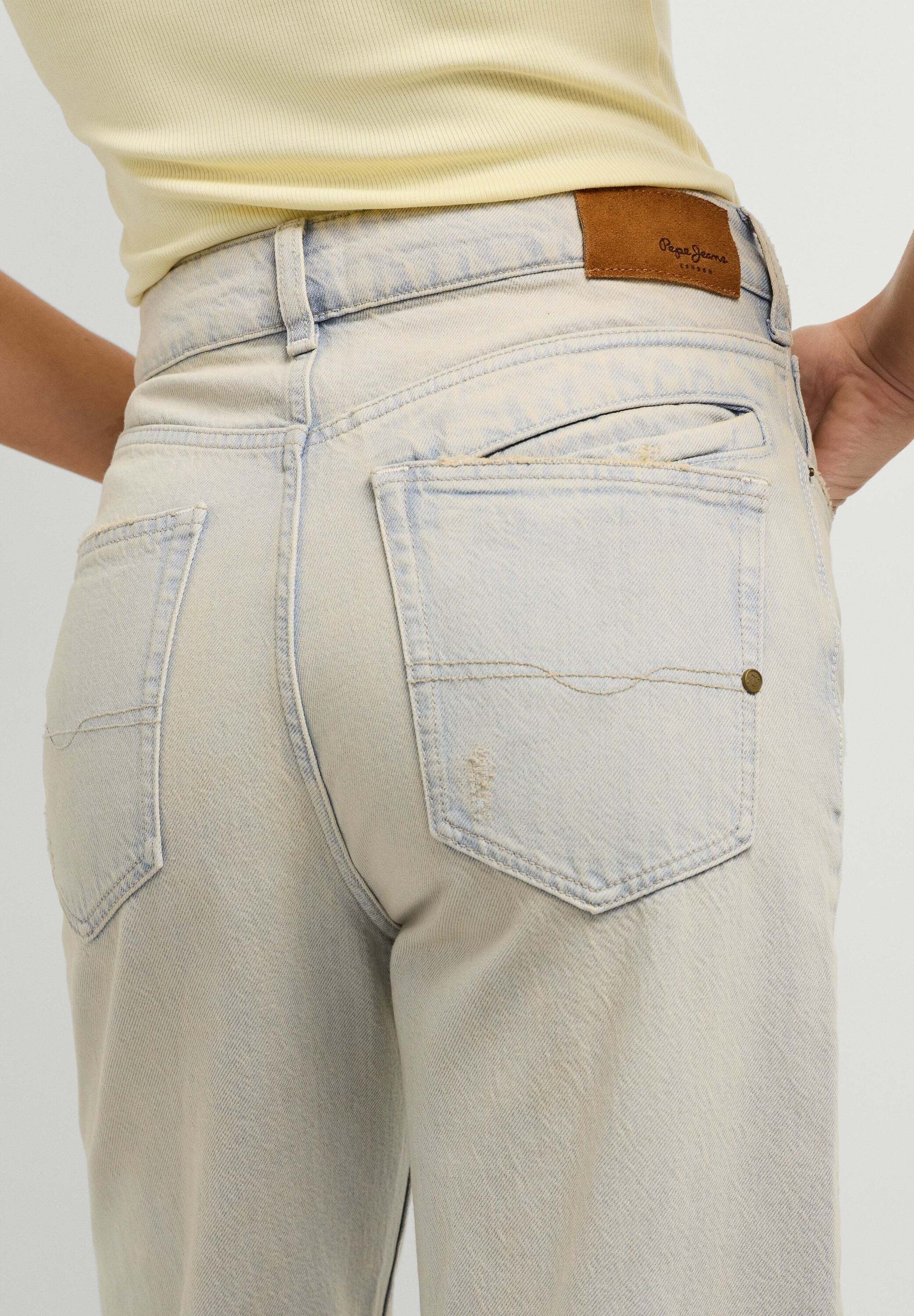 Pepe Jeans Straight-Jeans »straight leg jeans EDEN HW STRAIGHT BEIGE TONE«