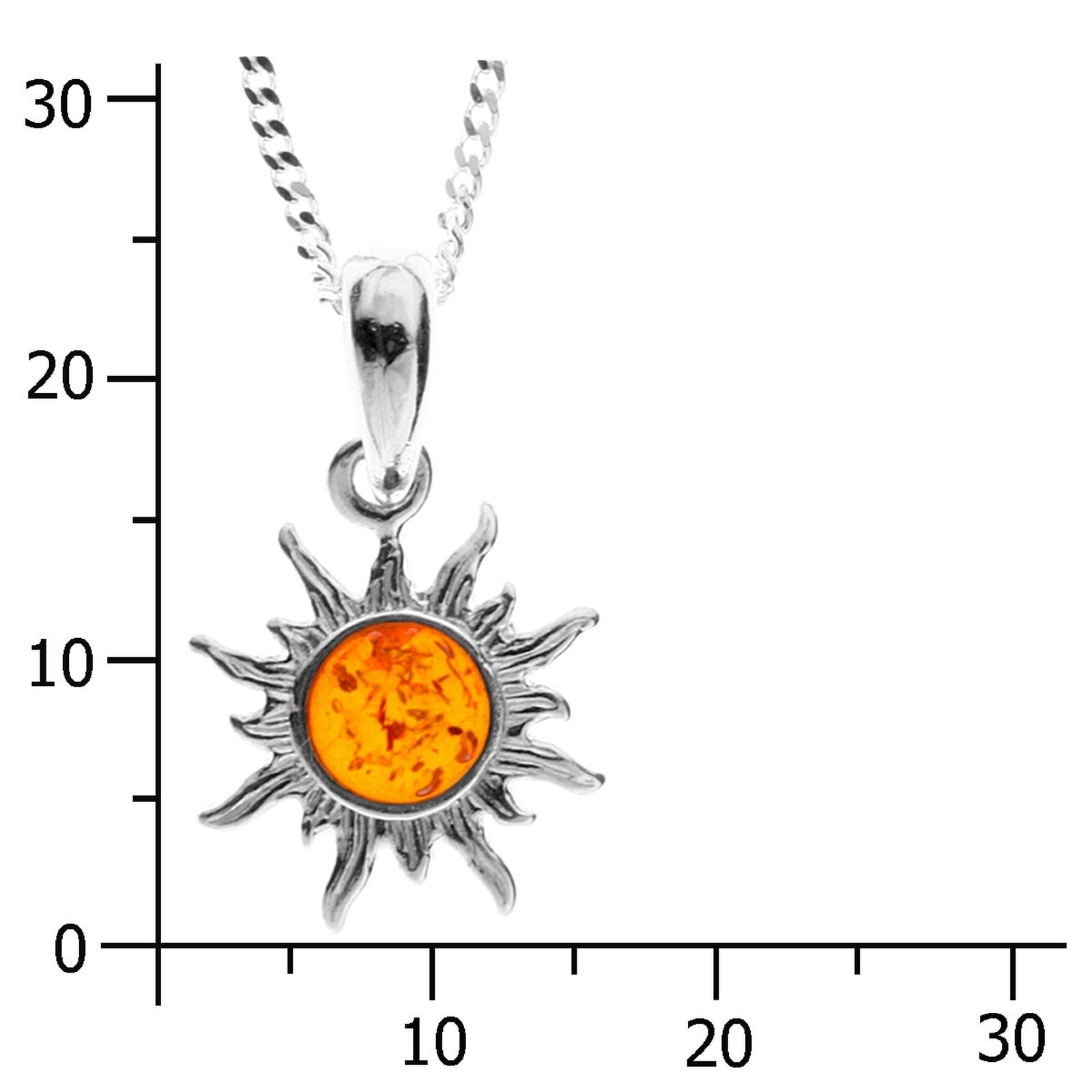 OSTSEE-SCHMUCK Kette mit Anhänger »- Sonne 14 mm - Silber 925/000 - Bernstein«