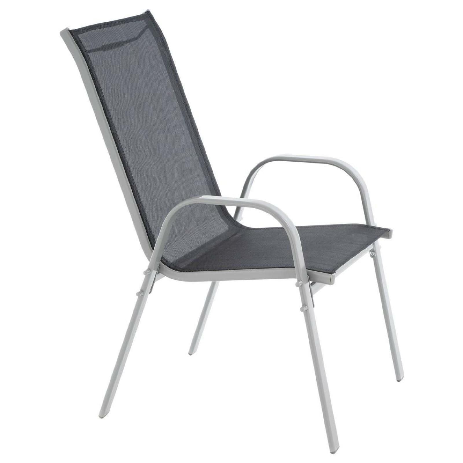 Gartenstuhl VCM "4er Stapelstuhl Gartenstuhl Outdoor Stuhl Garten", schwarz, B:55cm, Obermaterial: 100% Metall MT., Stühle, Gartenstuhl 3