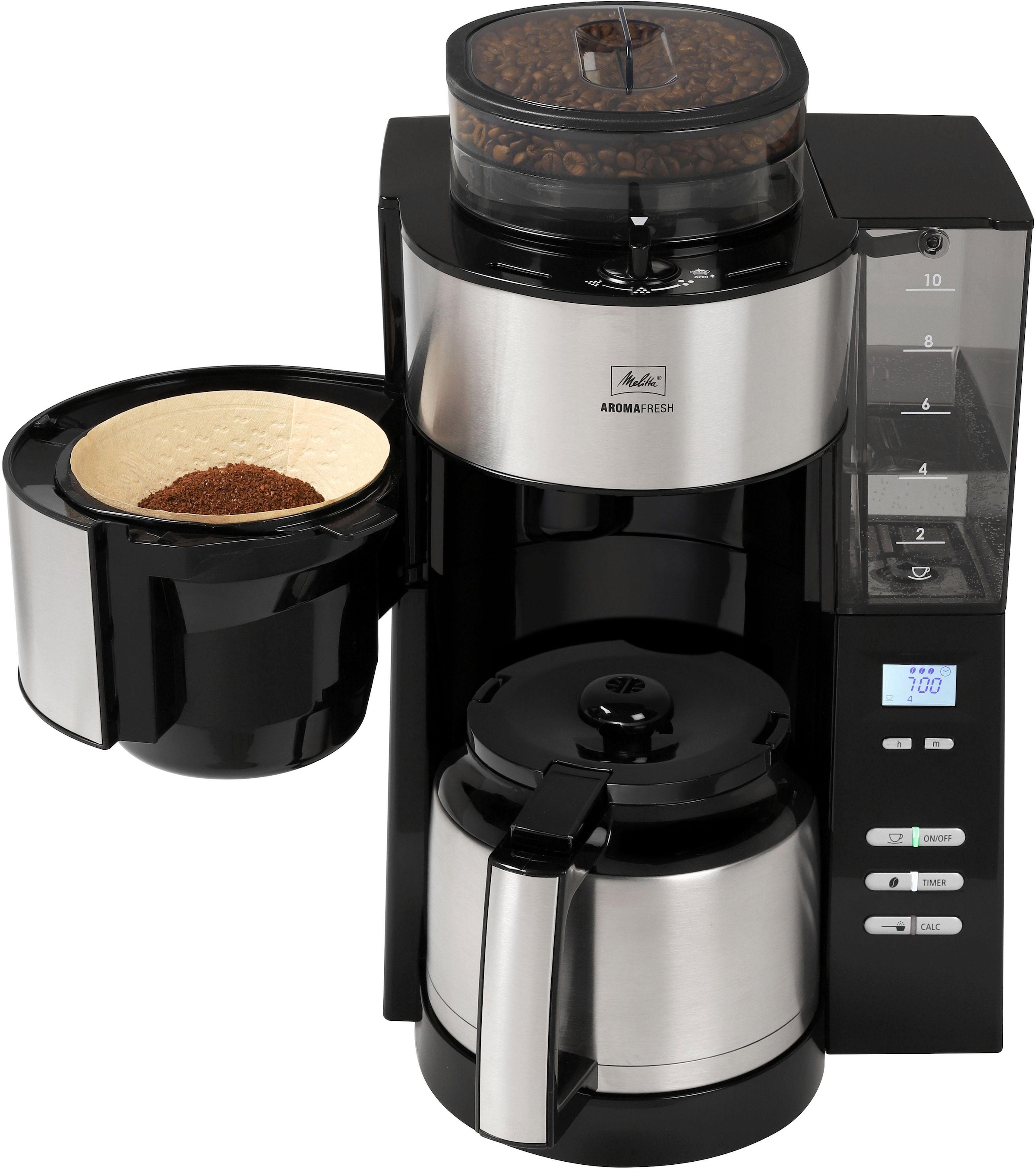 Melitta Kaffeemaschine mit per 1,2 BAUR Kaffeekanne, Therm Mahlwerk Raten l Papierfilter, | 1x4 »AromaFresh 1021-12«