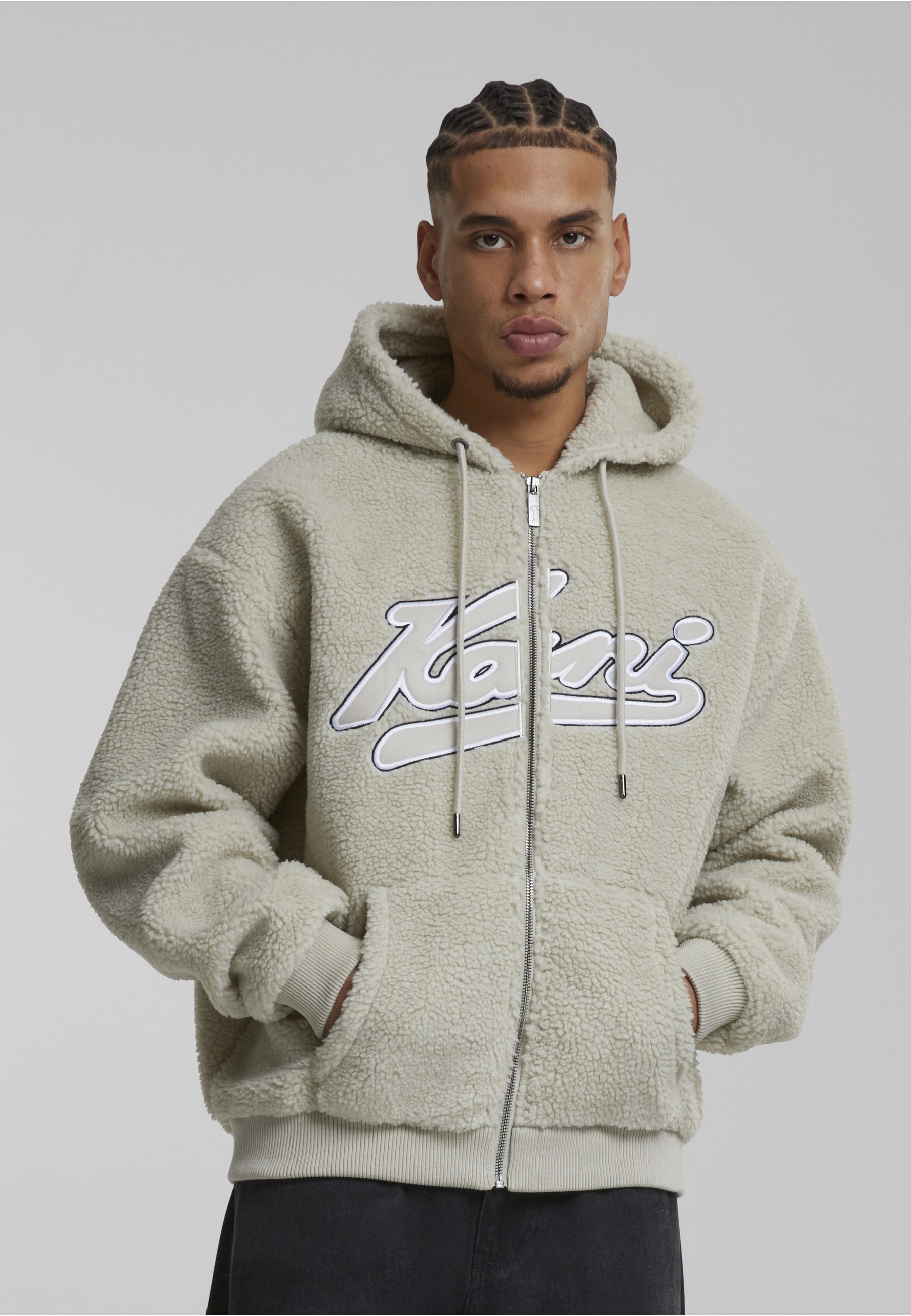 Karl Kani Kapuzenpullover »Karl Kani Herren KM223-001-2 Varsity OS Teddy Zip Hoodie cream« 1 Stk.