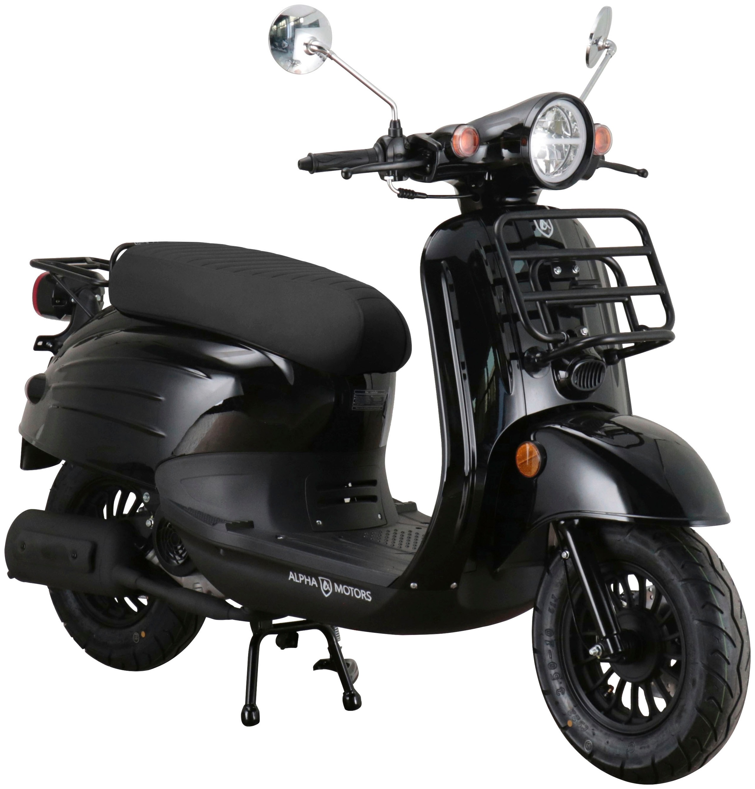 ALPHA MOTORS Motorroller "Adria", ohne Topcase, 45 km/h, schwarz, Motorroller, mit Lenkerschloss