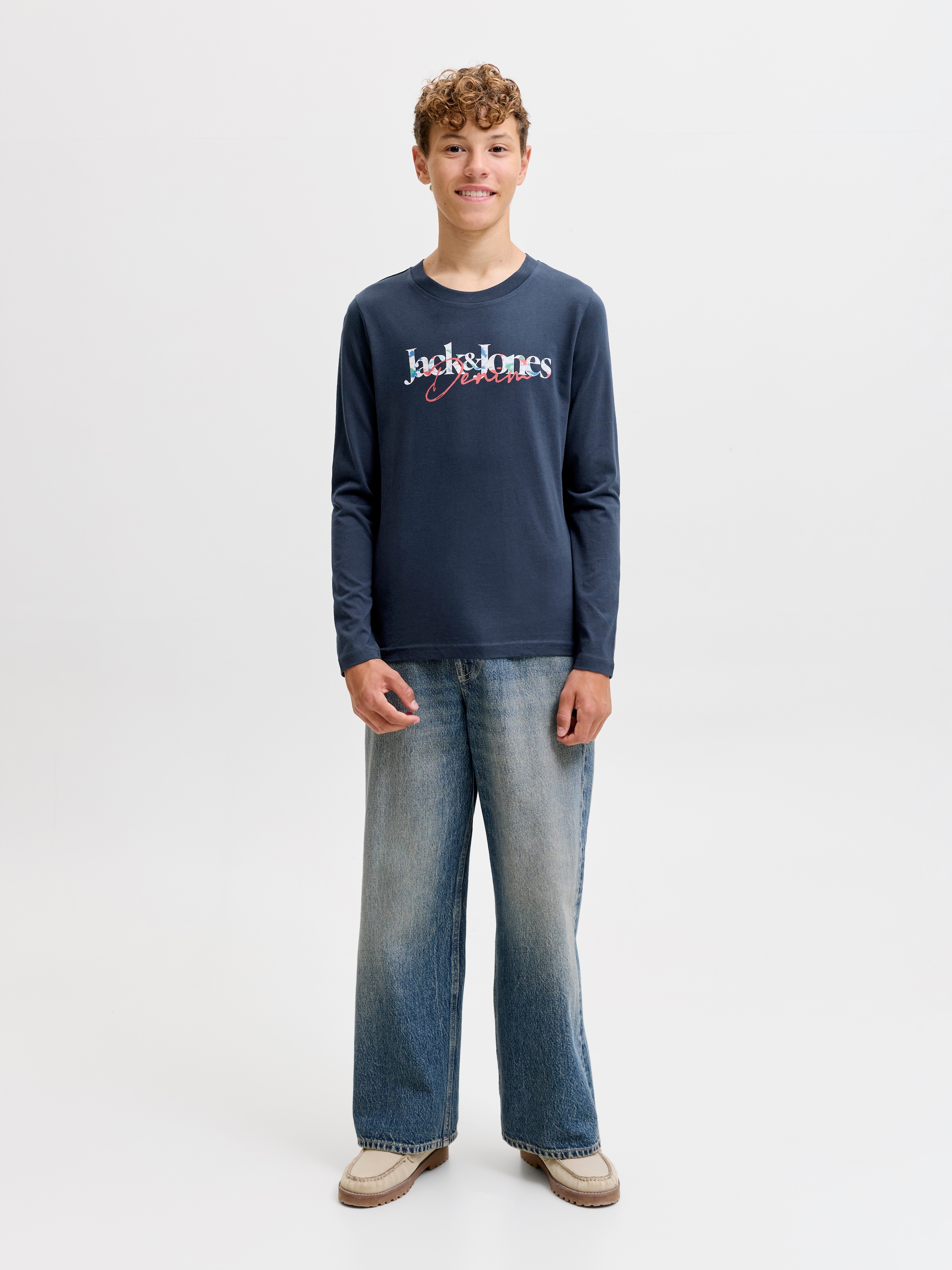 Jack & Jones Junior Langarmshirt »JJTOM TEE LS CREW NECK JNR« Baumwolle, regular fit