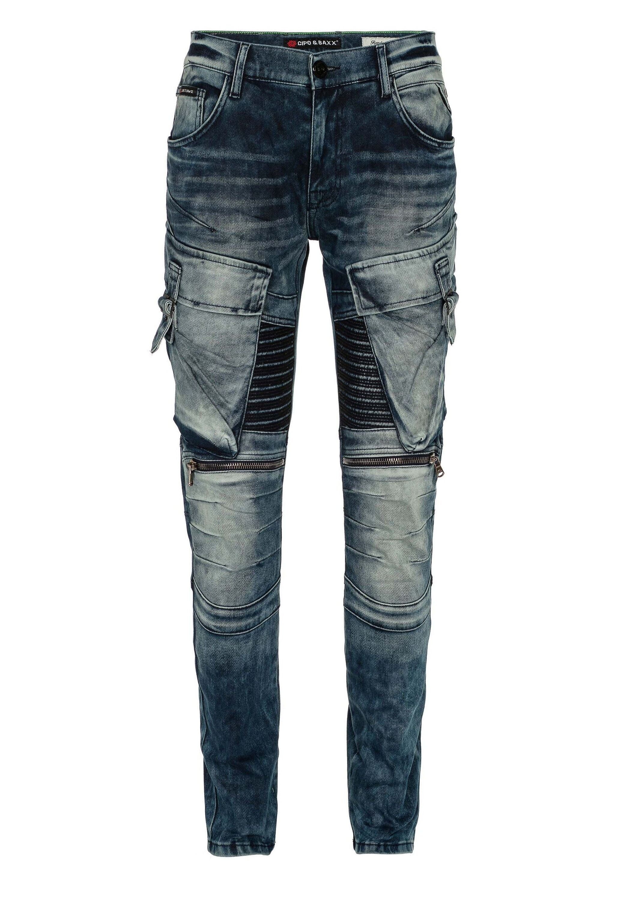 Cipo & Baxx Cargojeans "Cipo & Baxx Jeans" im Used-Look, CD-523