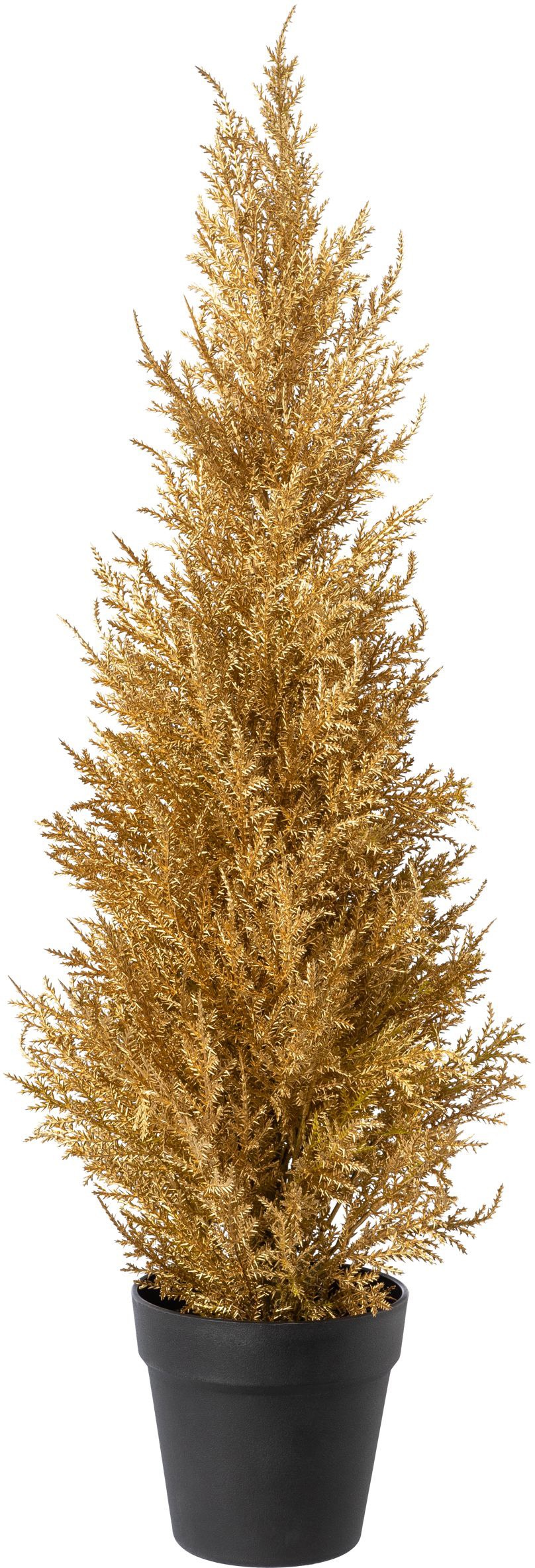 Künstlicher Weihnachtsbaum, mit goldener Farbgebung
